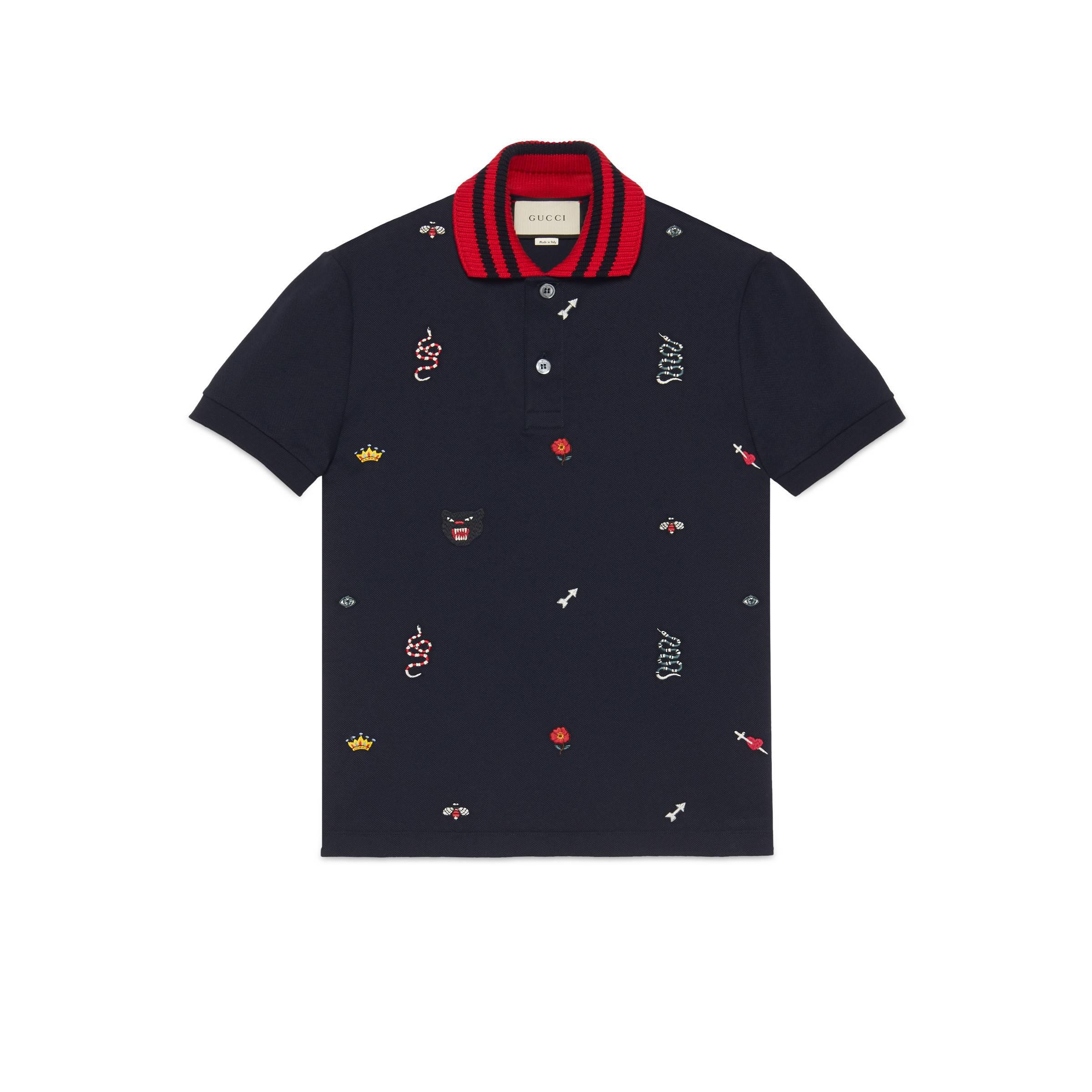 Gucci Cotton Polo With Embroideries in 