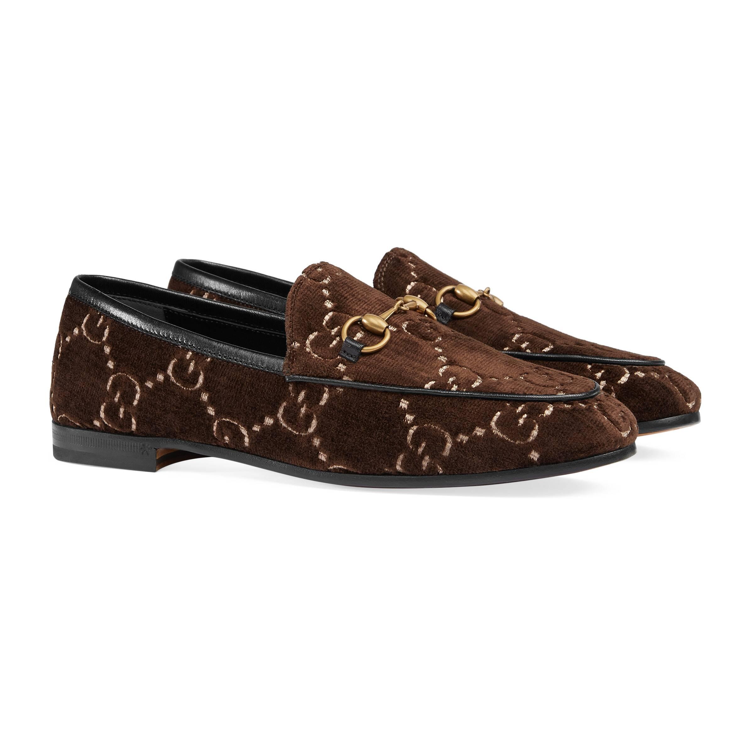 gucci jordaan gg velvet loafers
