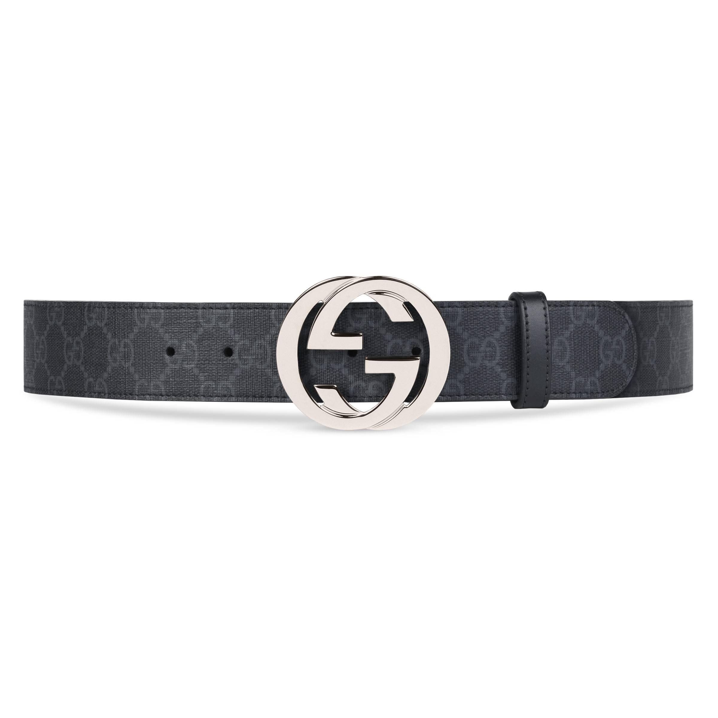 Gucci Leather Logo Belt in Black for 