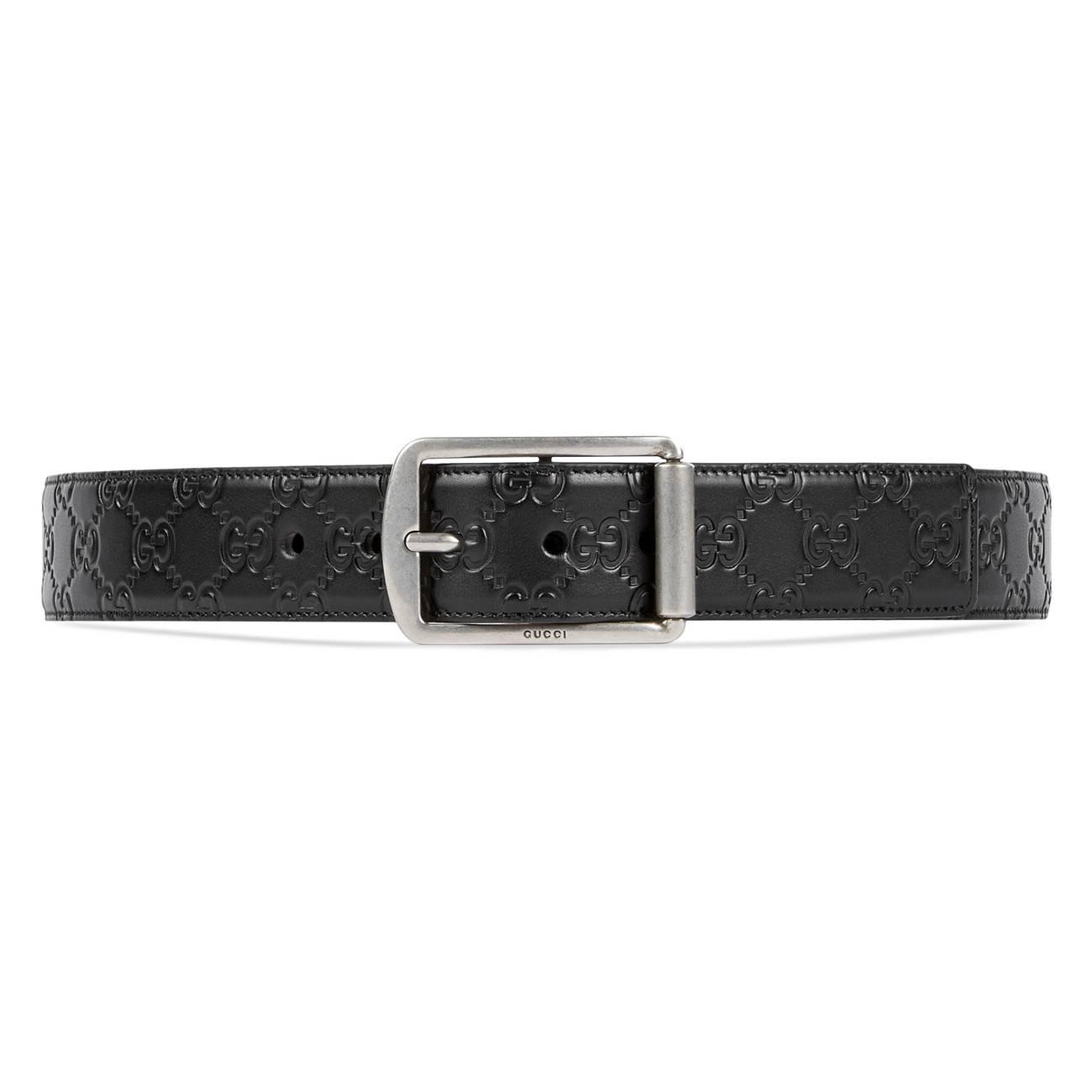 Gucci Signature Leather Belt in Black for Men - Lyst