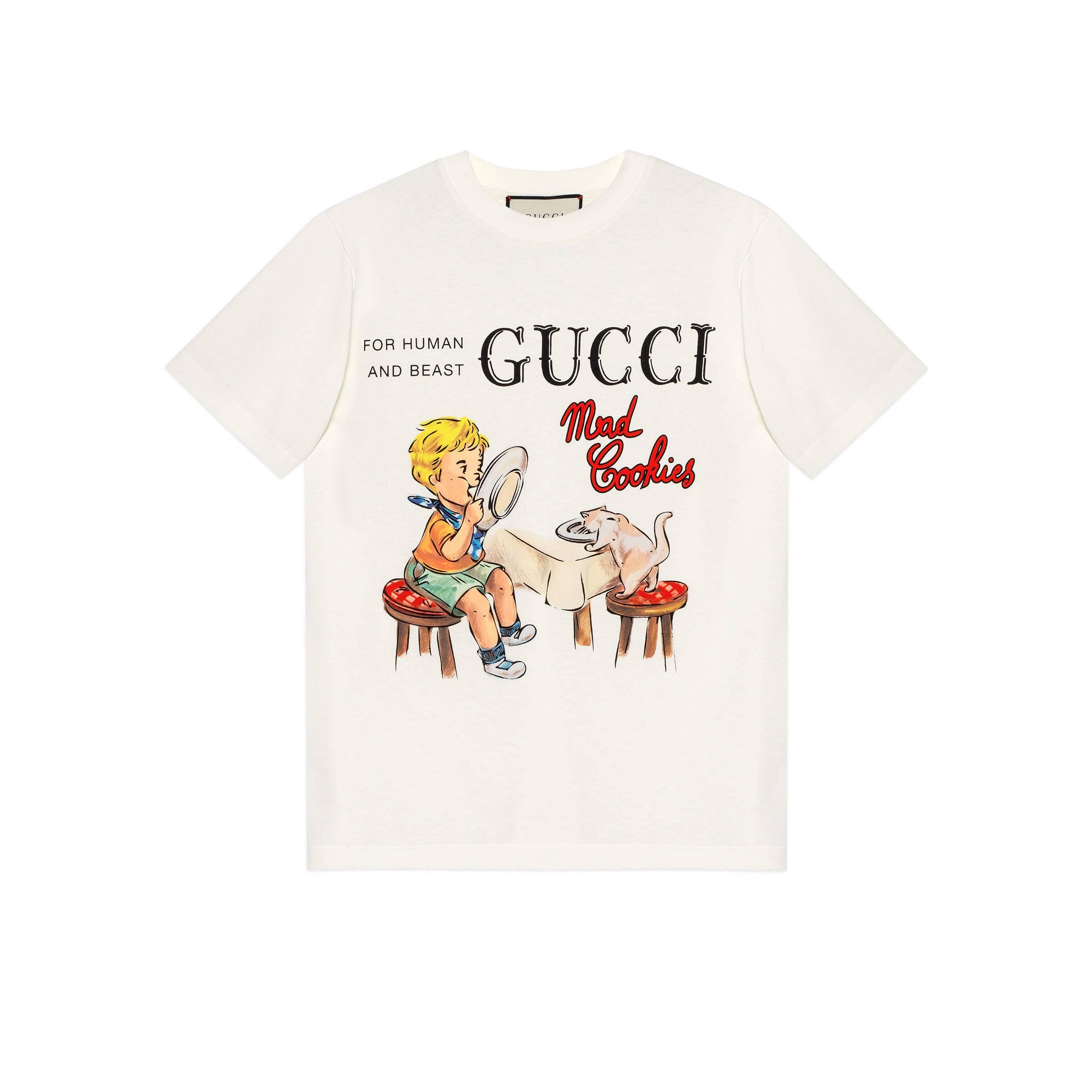 Gucci 'mad Cookies' Print T-shirt in White | Lyst