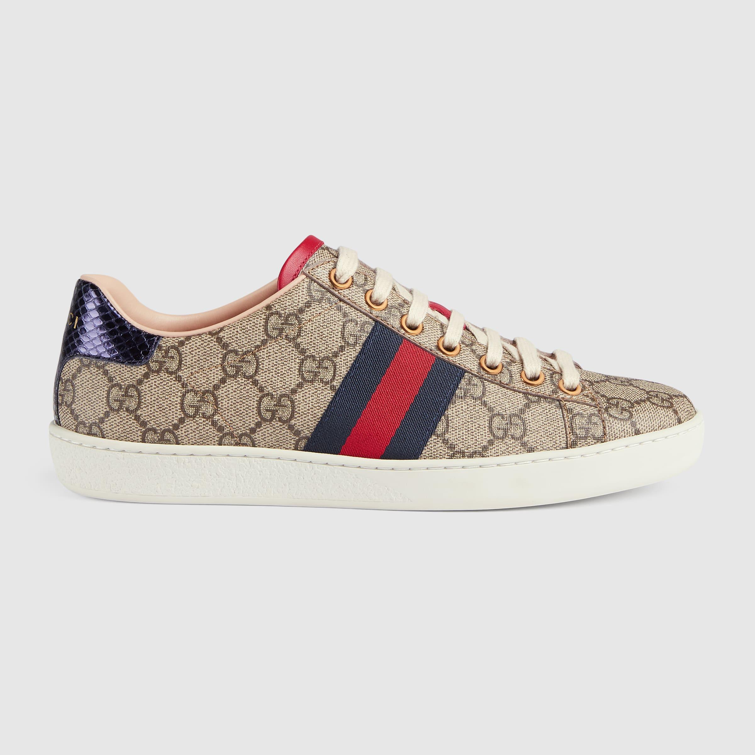 Gucci Ace GG Supreme Sneaker in Natural | Lyst