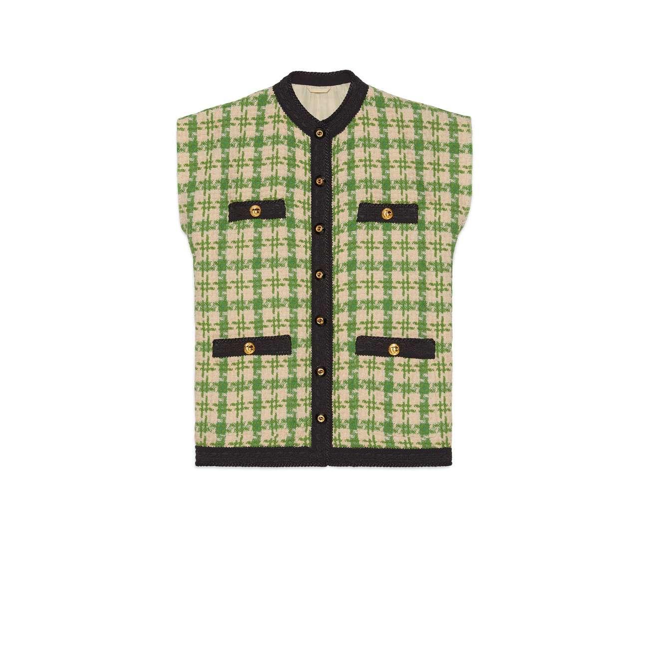 gucci tweed vest