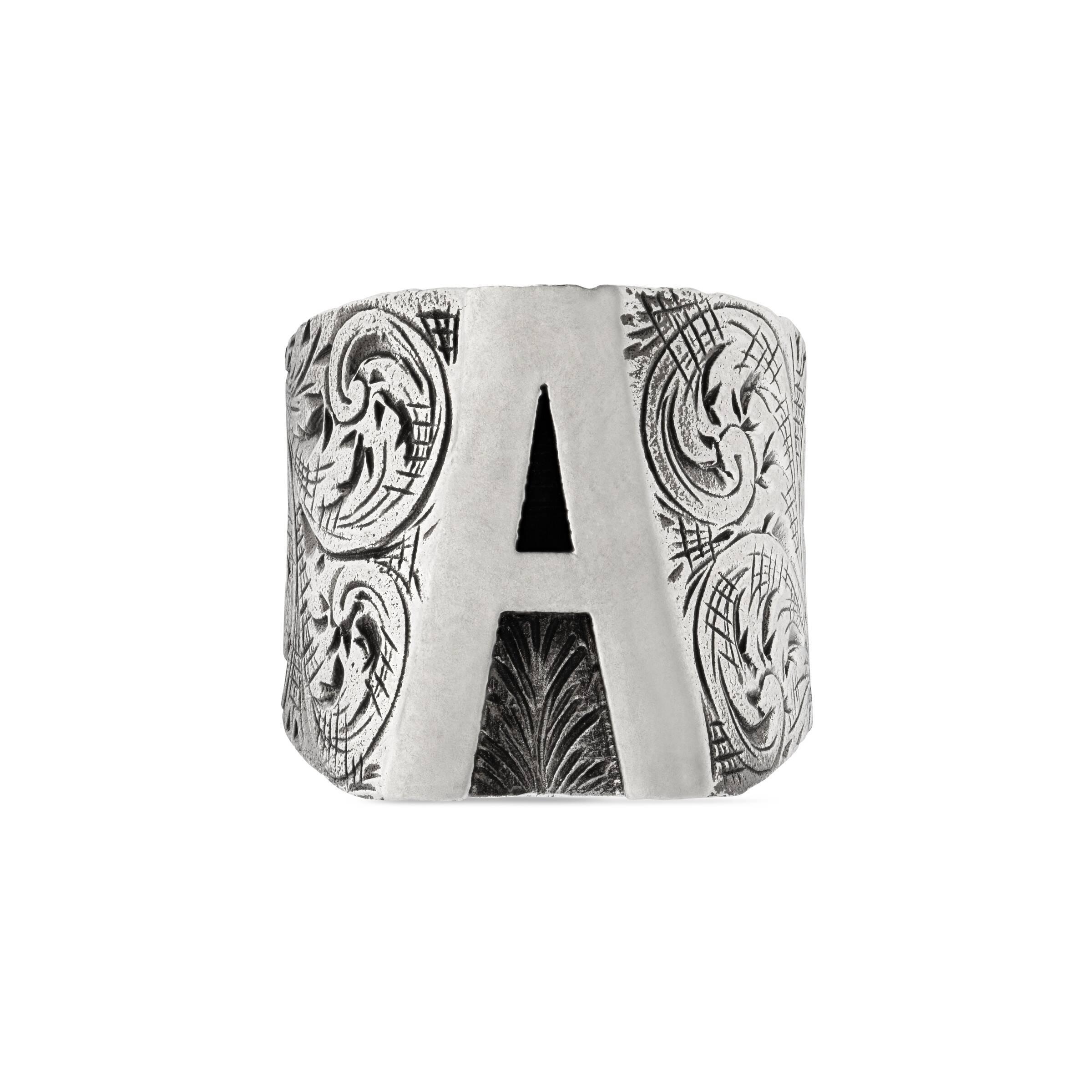 Gucci "a" Letter Ring - Lyst