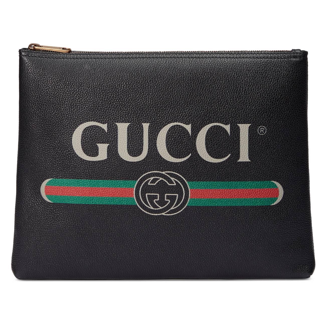 gucci print pouch