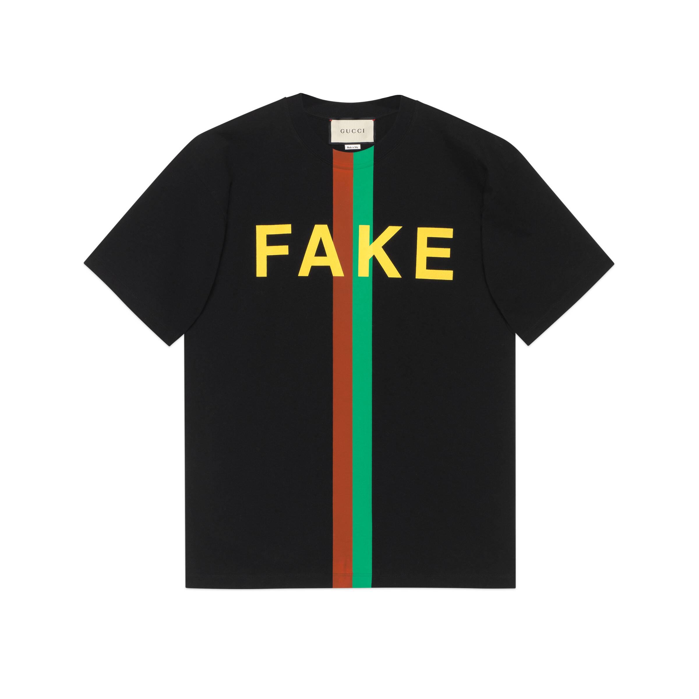Gucci 'fake/not' Print Oversize in Black for Men | Lyst