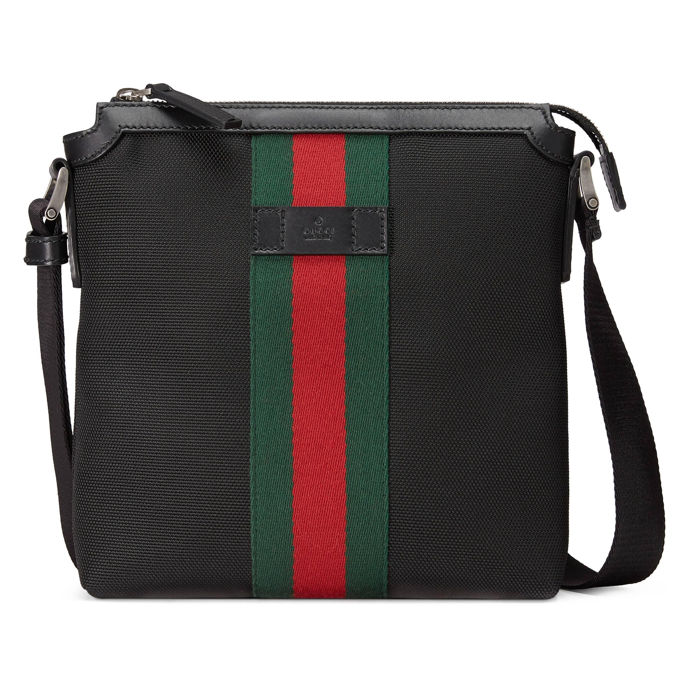 Gucci Leder Umhängetasche aus Technostoff mit Webstreifen in Schwarz für  Herren | Lyst DE