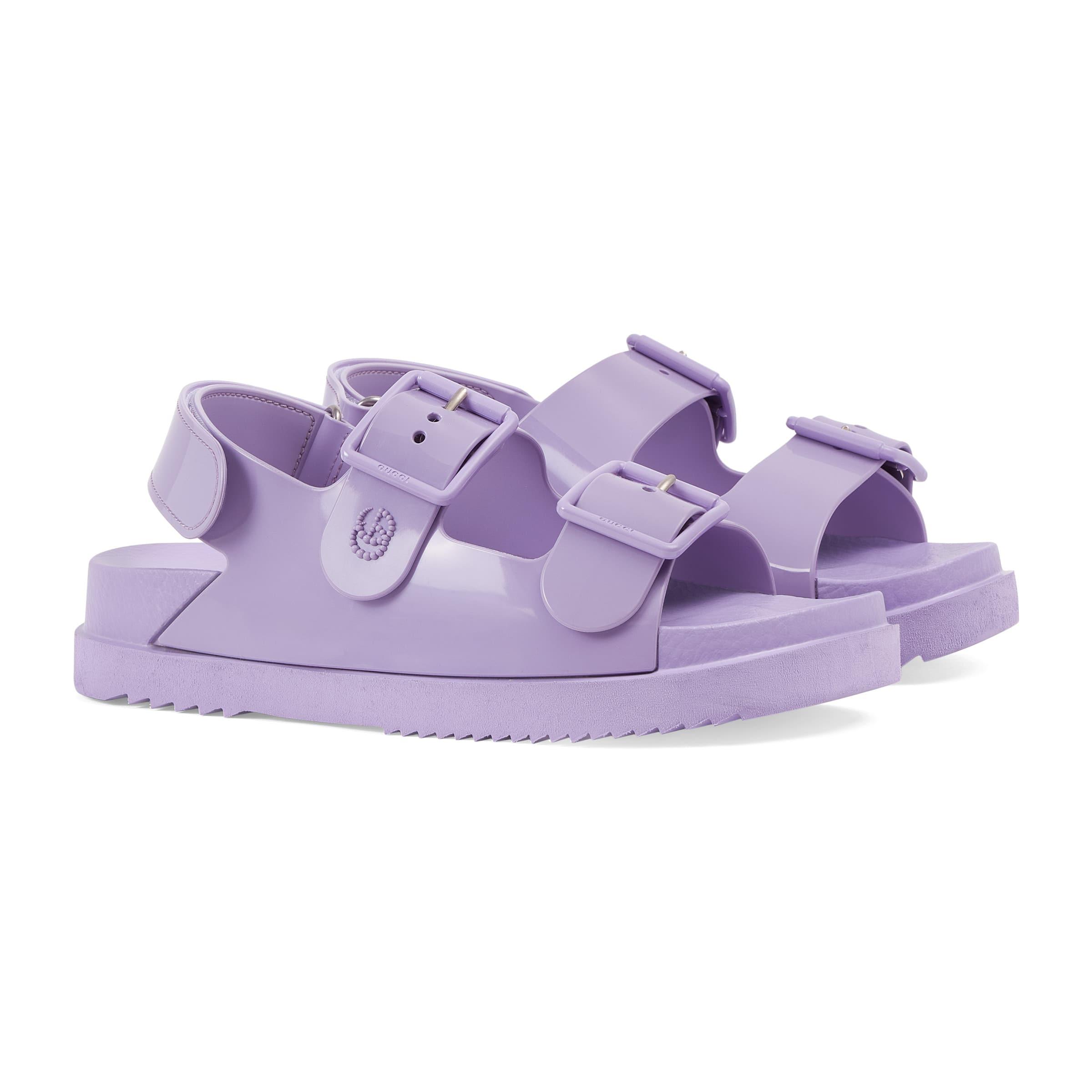 Gucci Purple Jelly Marola Peep Toe Wedges Size 38 Gucci