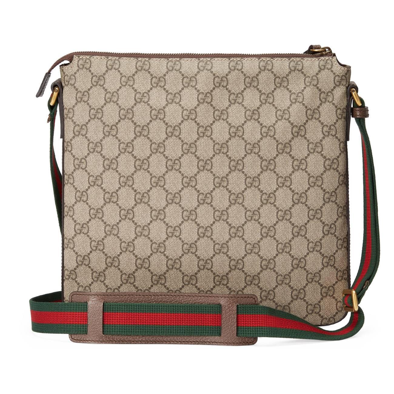 Gucci Men's Supreme Gg Canvas Messenger Bag With Planet Patches | NAR ...