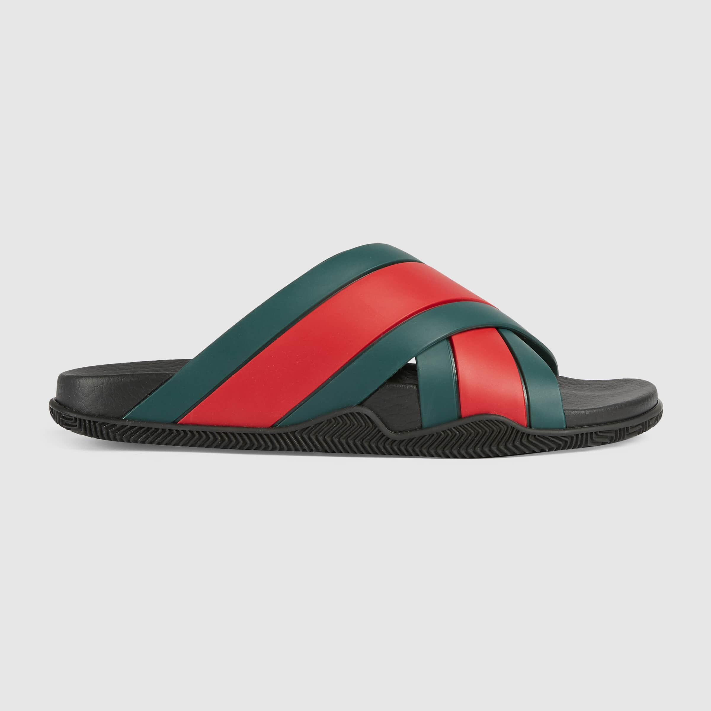 Gucci men's rubber slide sandals hotsell