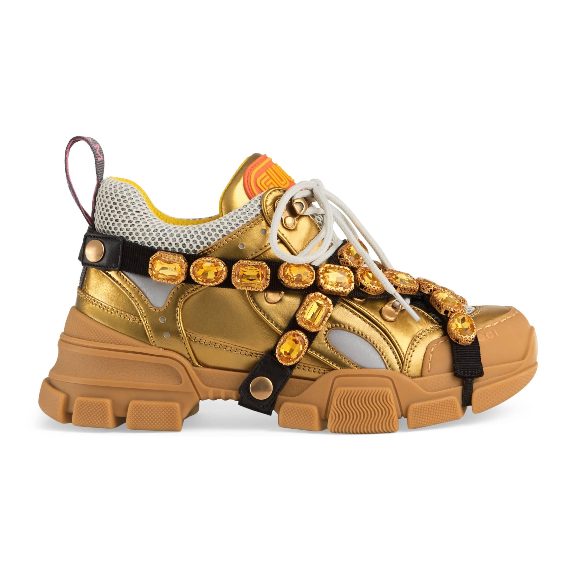 gucci flashtrek sneakers gold