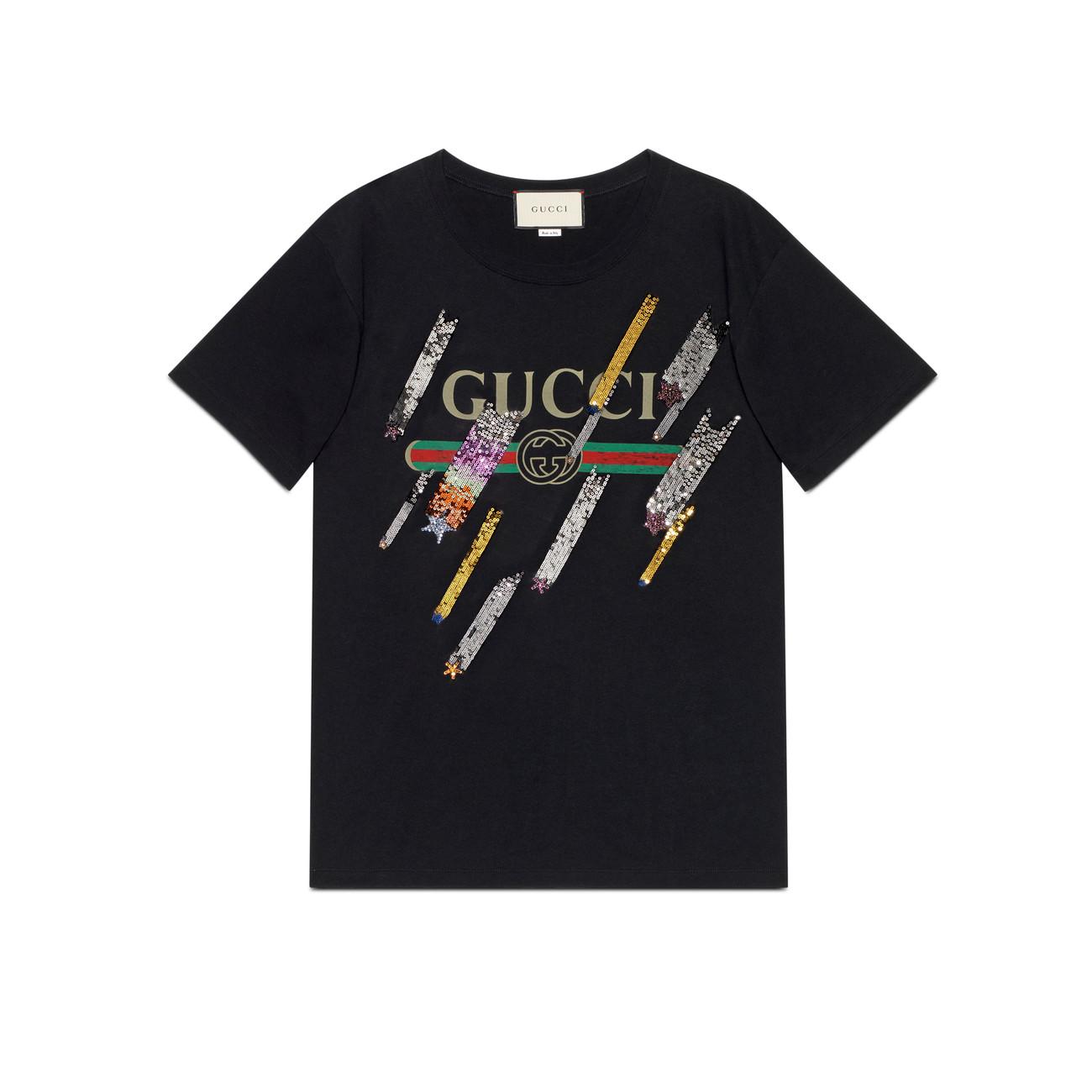 Gucci Cotton Logo T-shirt With Shooting 