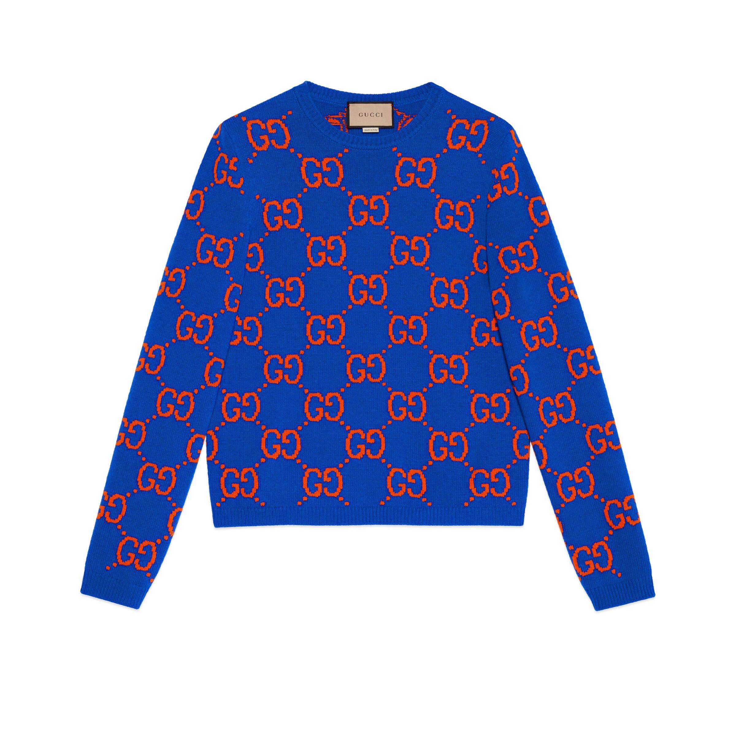 Gucci gg Knit Jumper in Blue for Men | Lyst