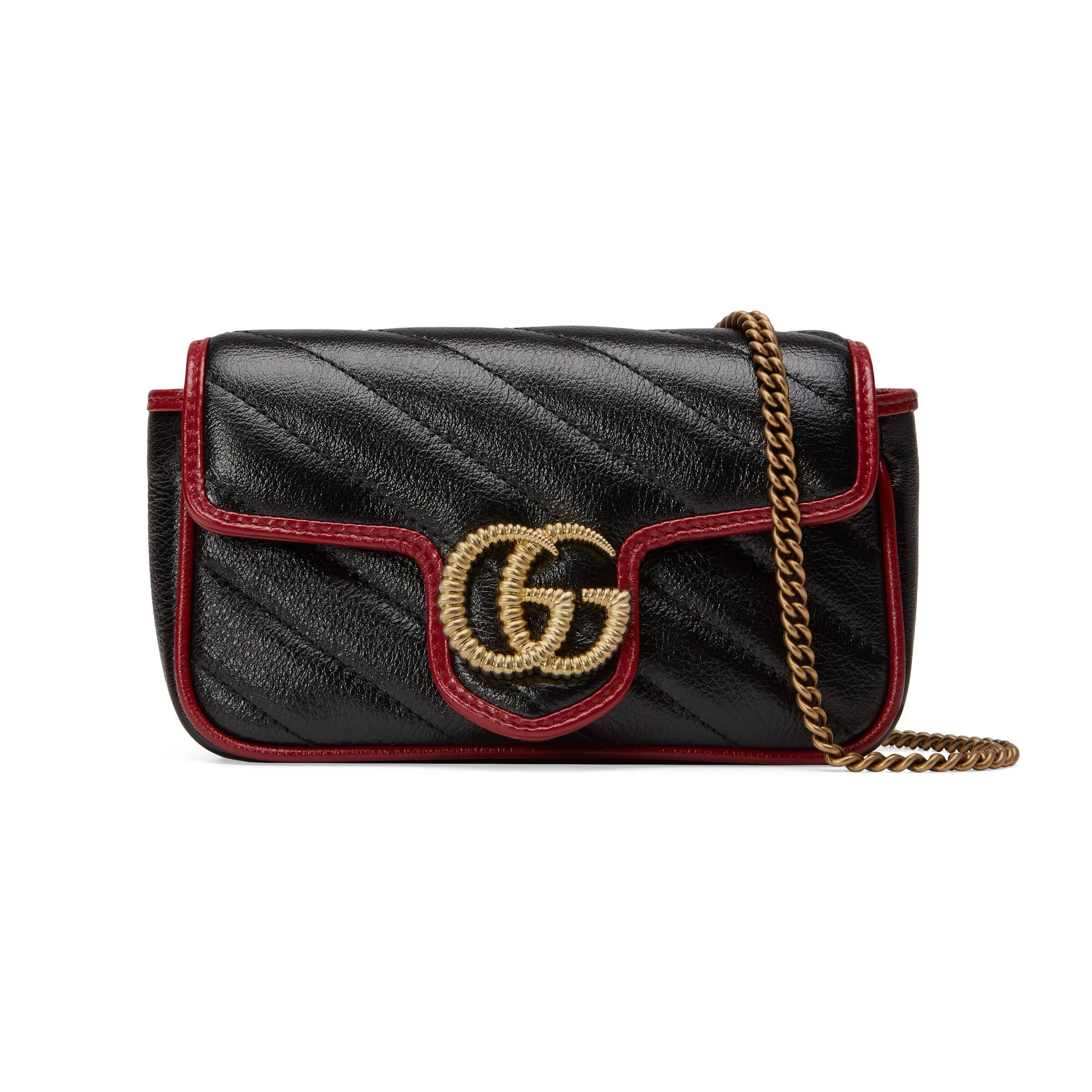 Gucci Leather GG Marmont Super Mini Bag in Black Leather (Black) - Save 15% - Lyst