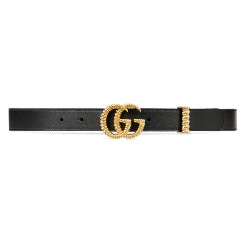 Cintura in pelle con fibbia Doppia G torchon di Gucci in Nero | Lyst