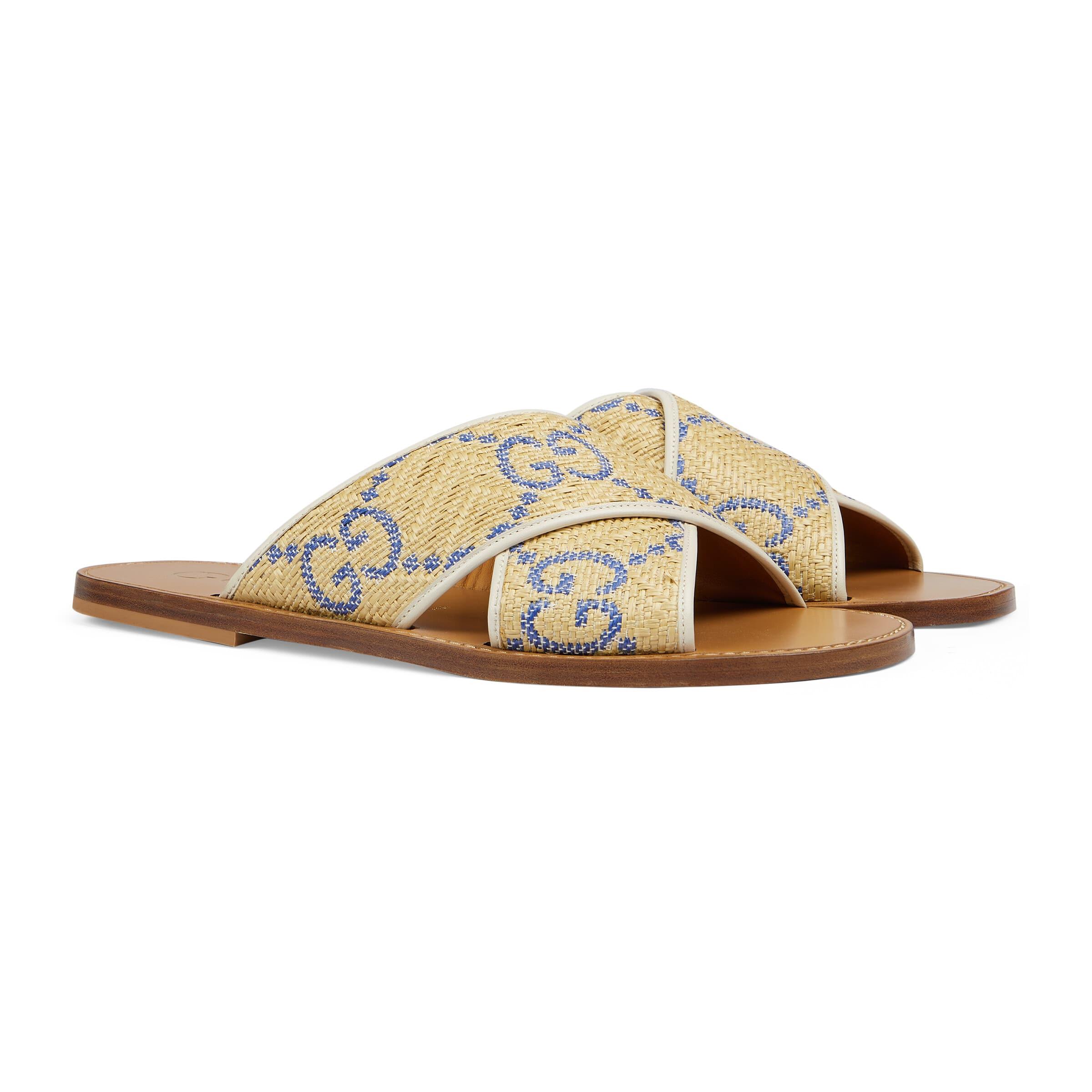 Raffia sales gucci slides