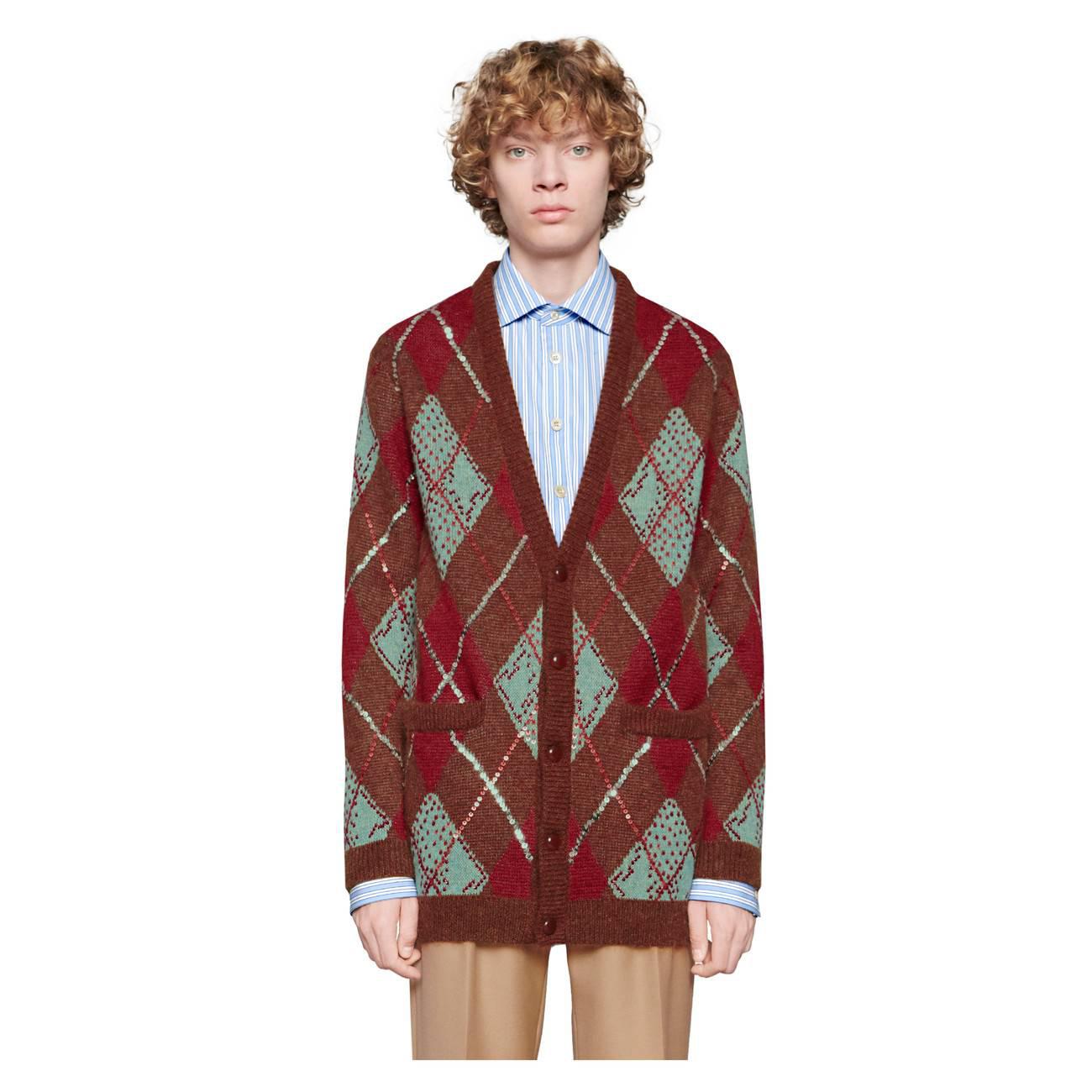 gucci argyle sweater
