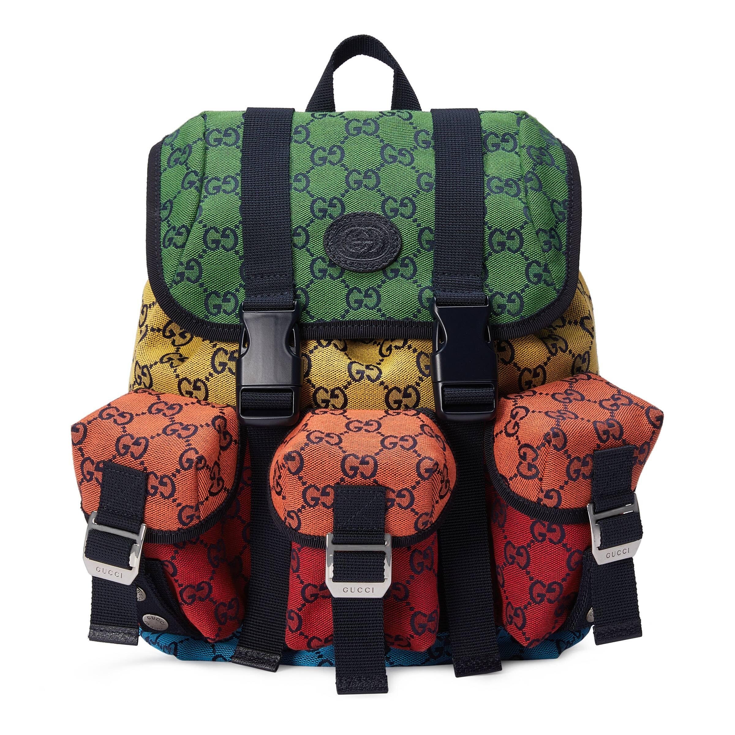 Gucci GG Multicolour Small Backpack in Red for Men | Lyst