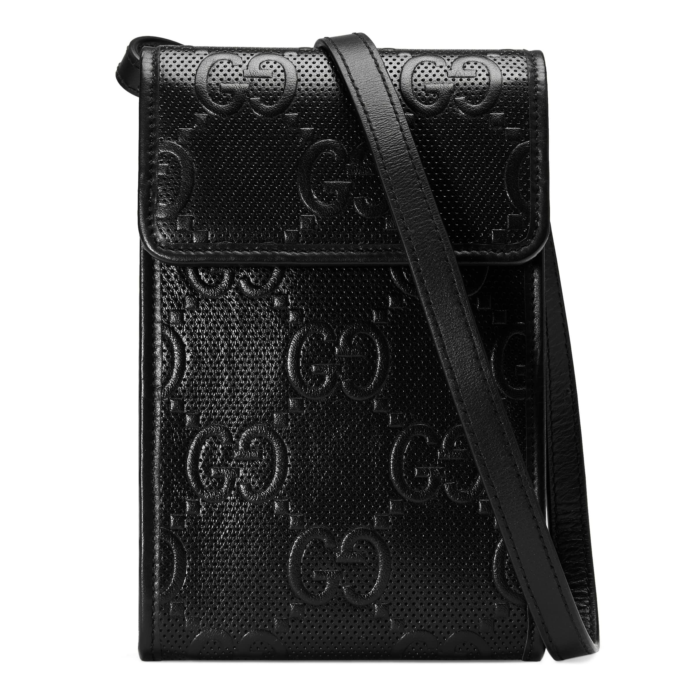 black gucci embossed bolsa