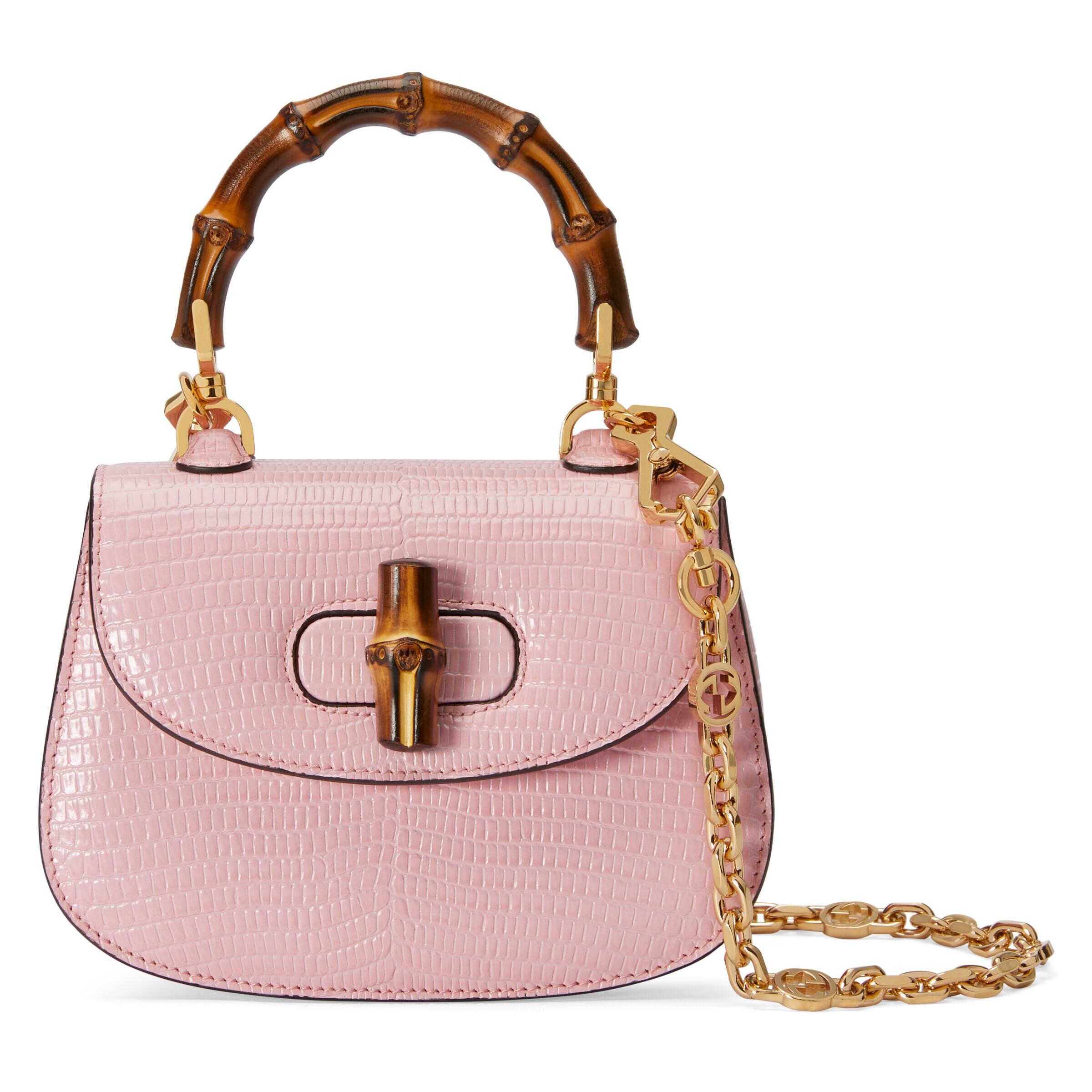 Gucci Bamboo 1947 Mini Lizard Bag in Pink Lyst Canada