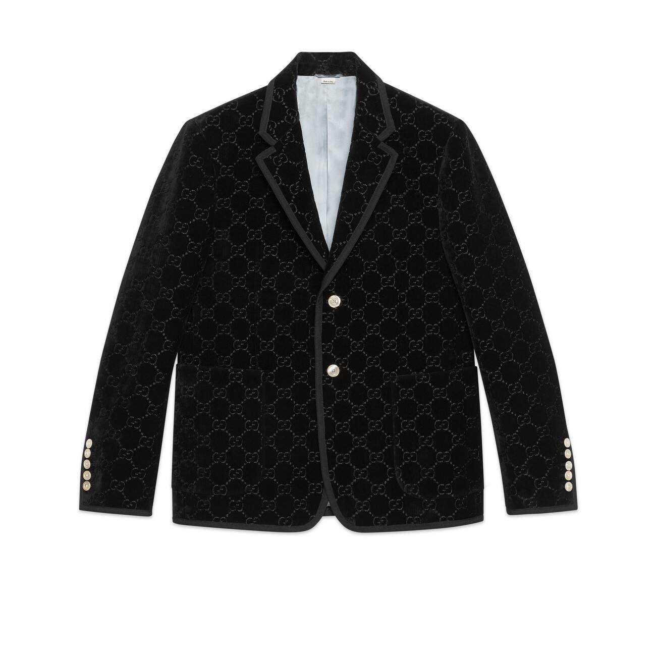 Gucci Palma GG Velvet Jacket in White for Men - Lyst