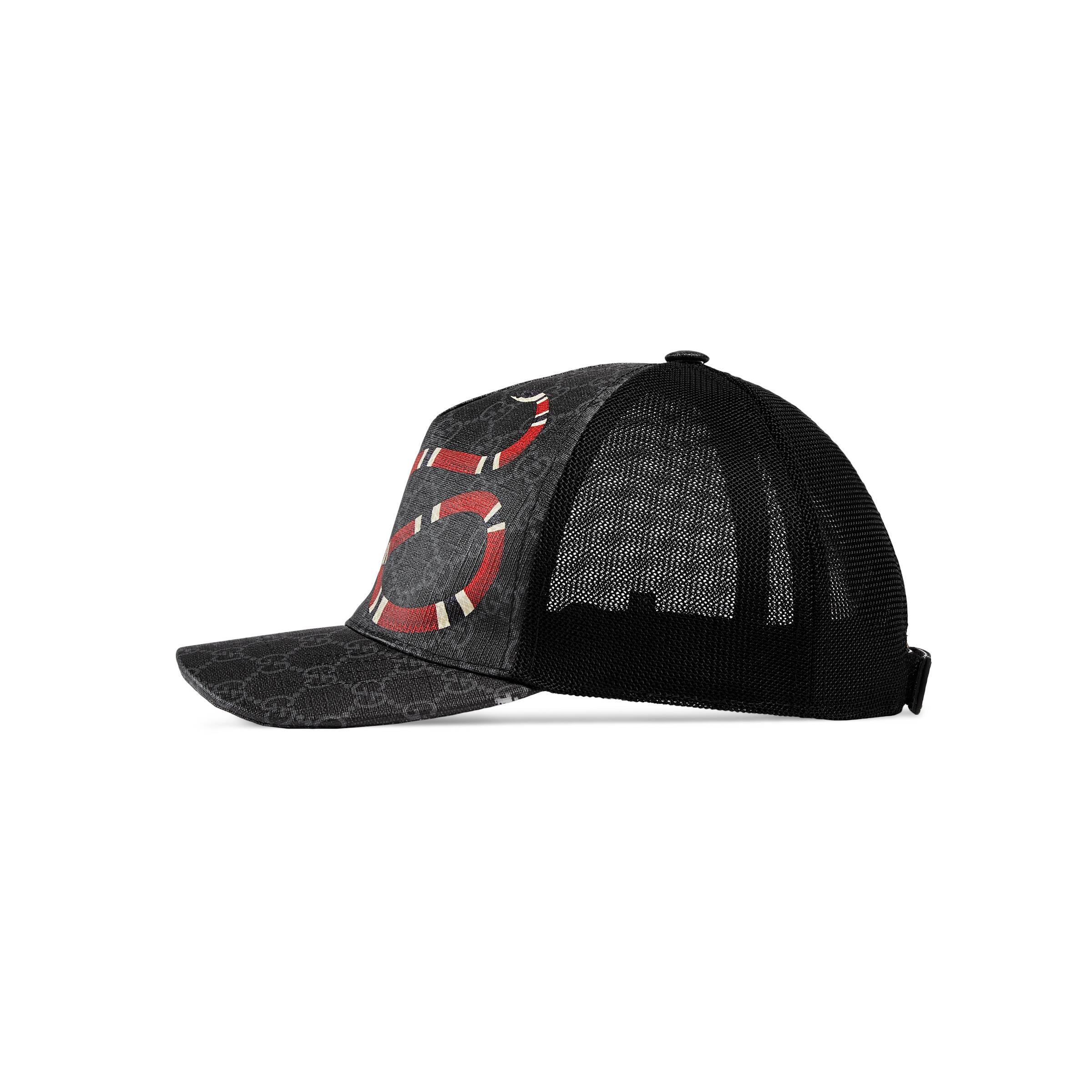 Gucci Snake GG Jacquard Baseball Cap in Black for Men | Lyst