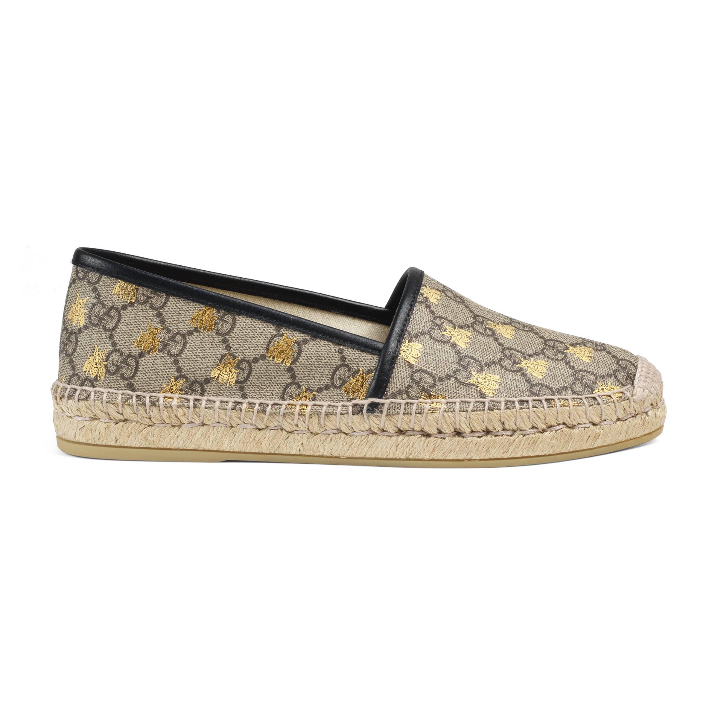 Gucci Womens Beige Comb Pilar GG Bee Canvas Espadrilles 2 in Natural | Lyst  Canada