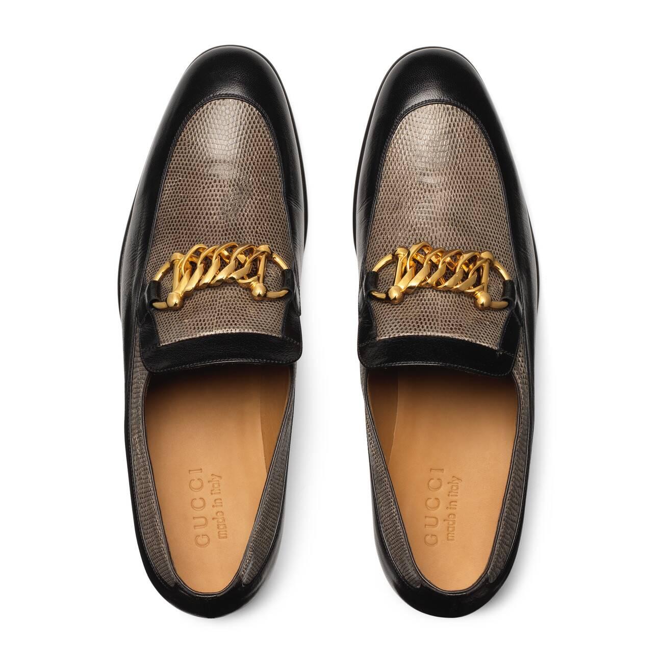 gucci chain loafers