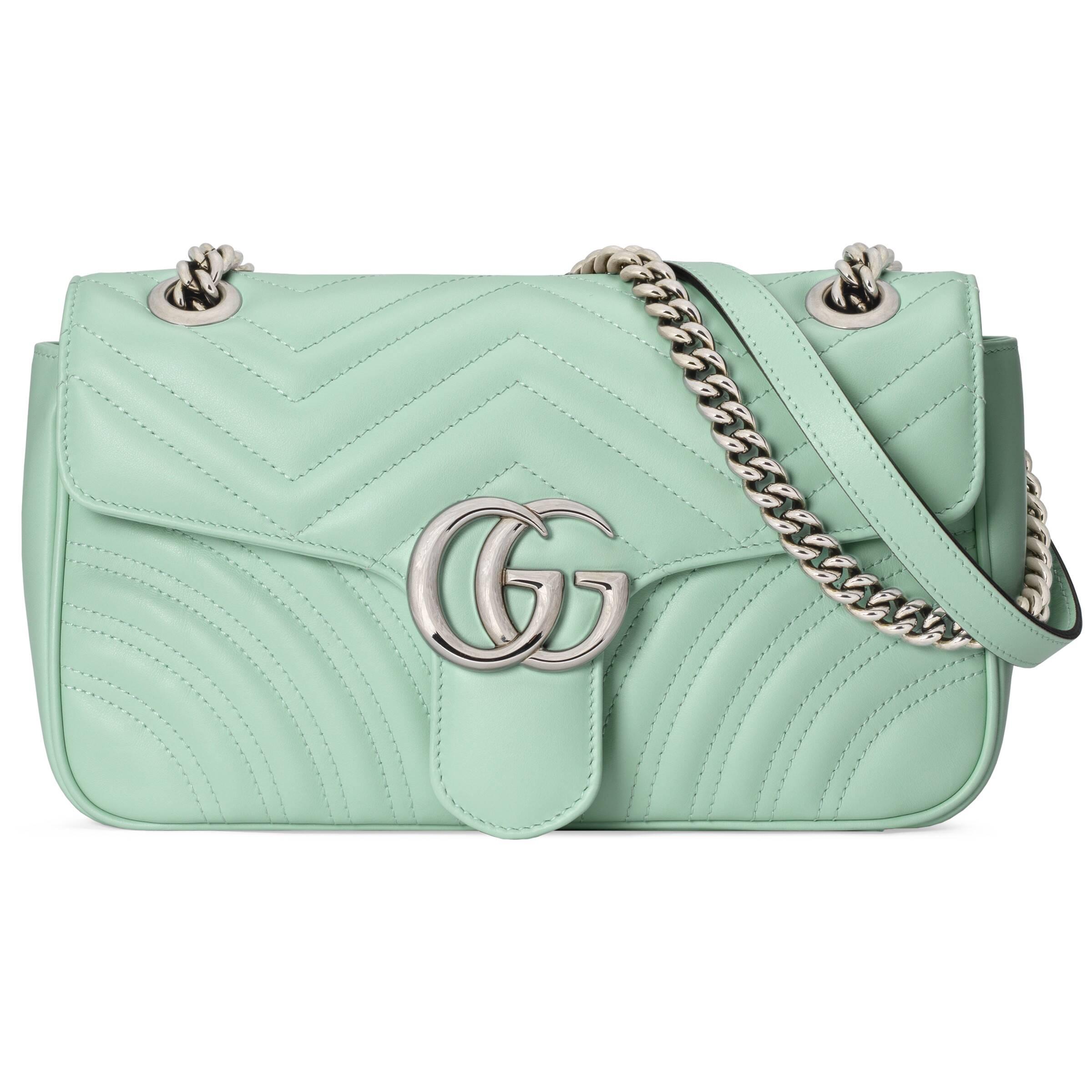 Gucci GG Marmont Small Shoulder Bag in Green | Lyst