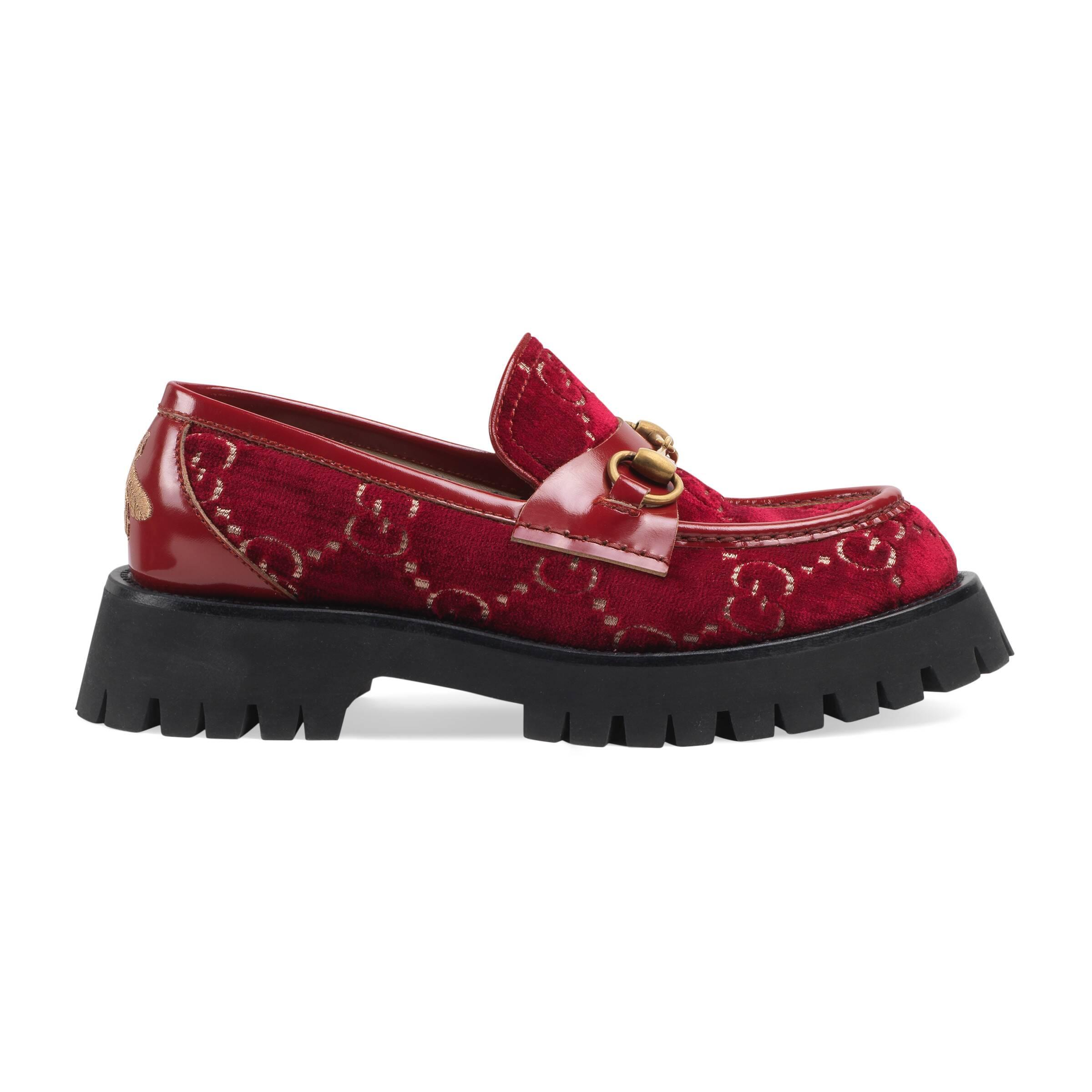 Red velvet gucci loafers new arrivals