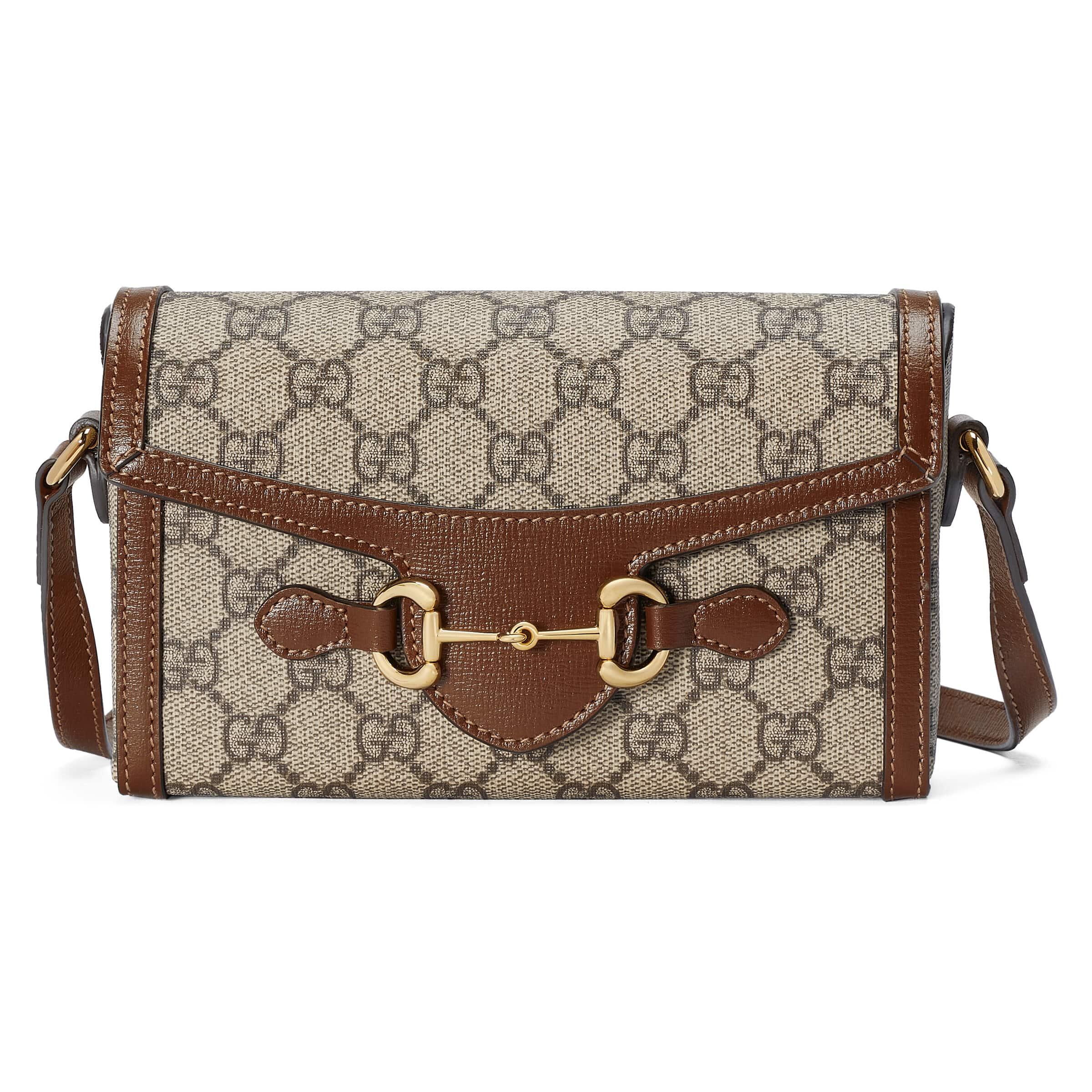 Gucci Horsebit 1955 Phone Bag  Microfiber lining with a suede