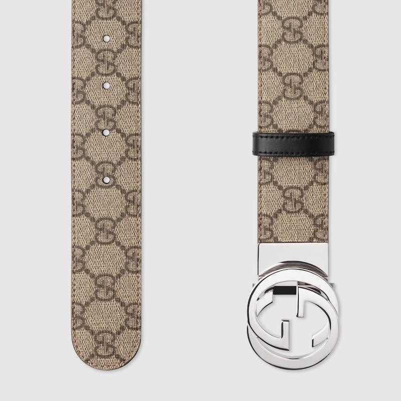 【美品】Gucci GGスプリームベルト　リバーシブル 美品】 グッチ GGスプリーム ベルト レザー リバーシブル GG