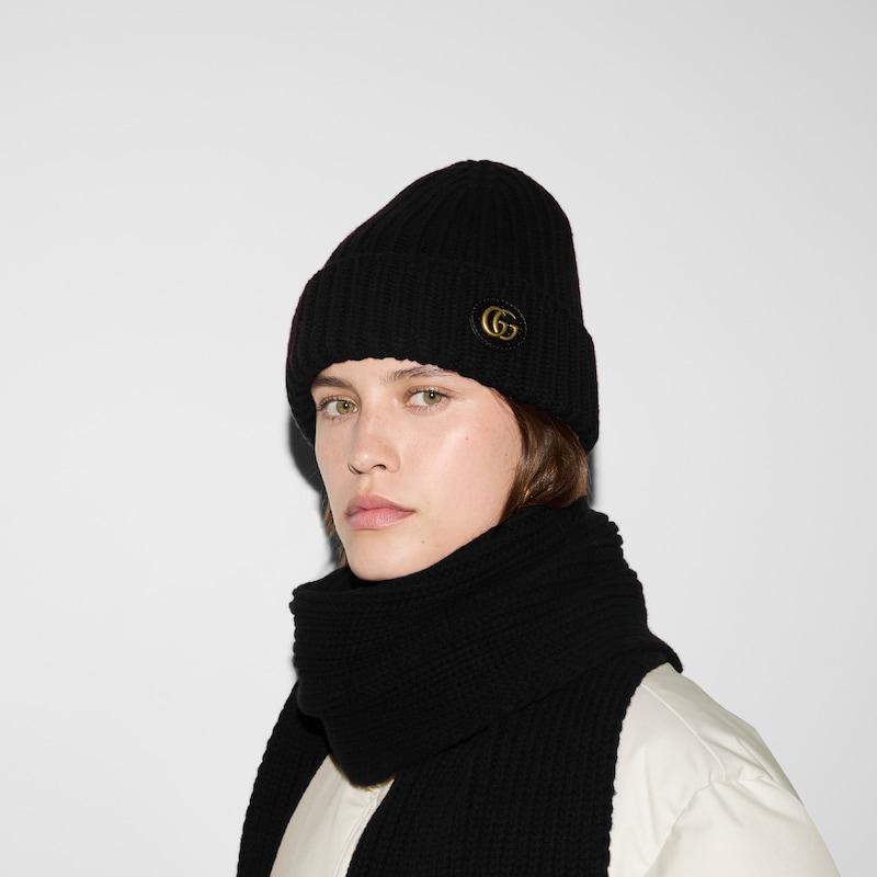 Gucci レディース ダブルG付き ウールカシミア キャップ