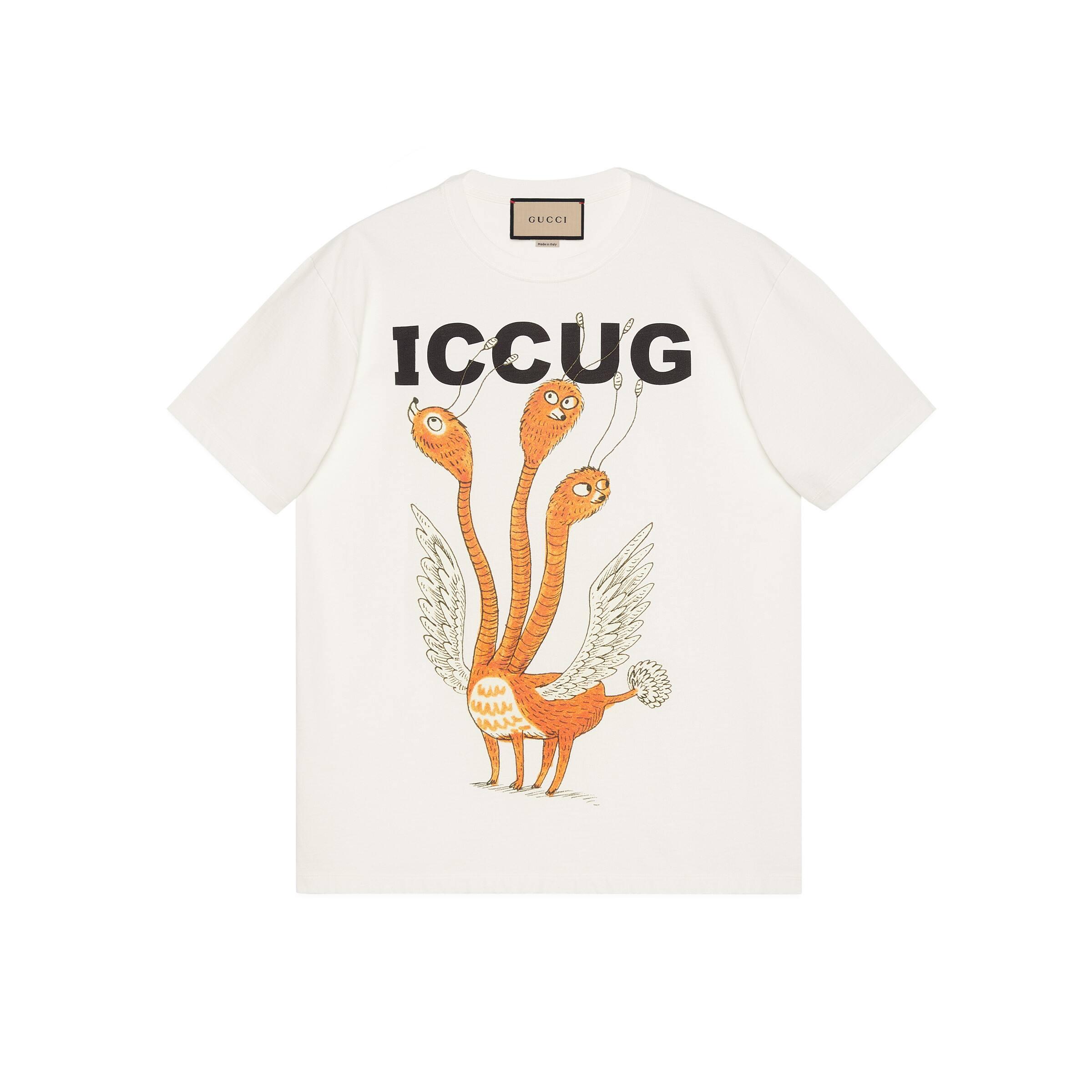 T-shirt stampa iccug di freya hartas da Uomo di Gucci in Bianco | Lyst