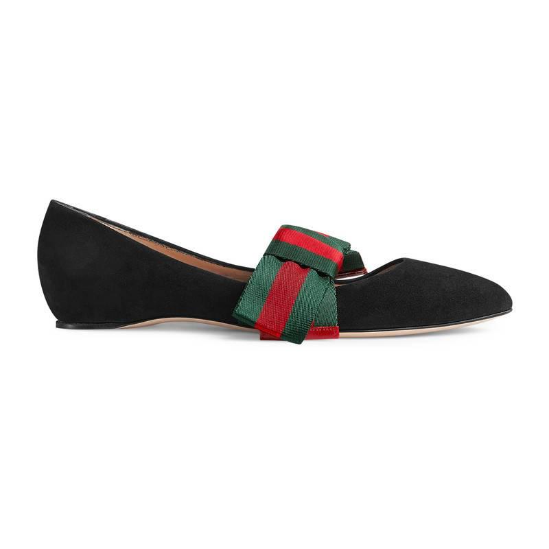 gucci flats with bow
