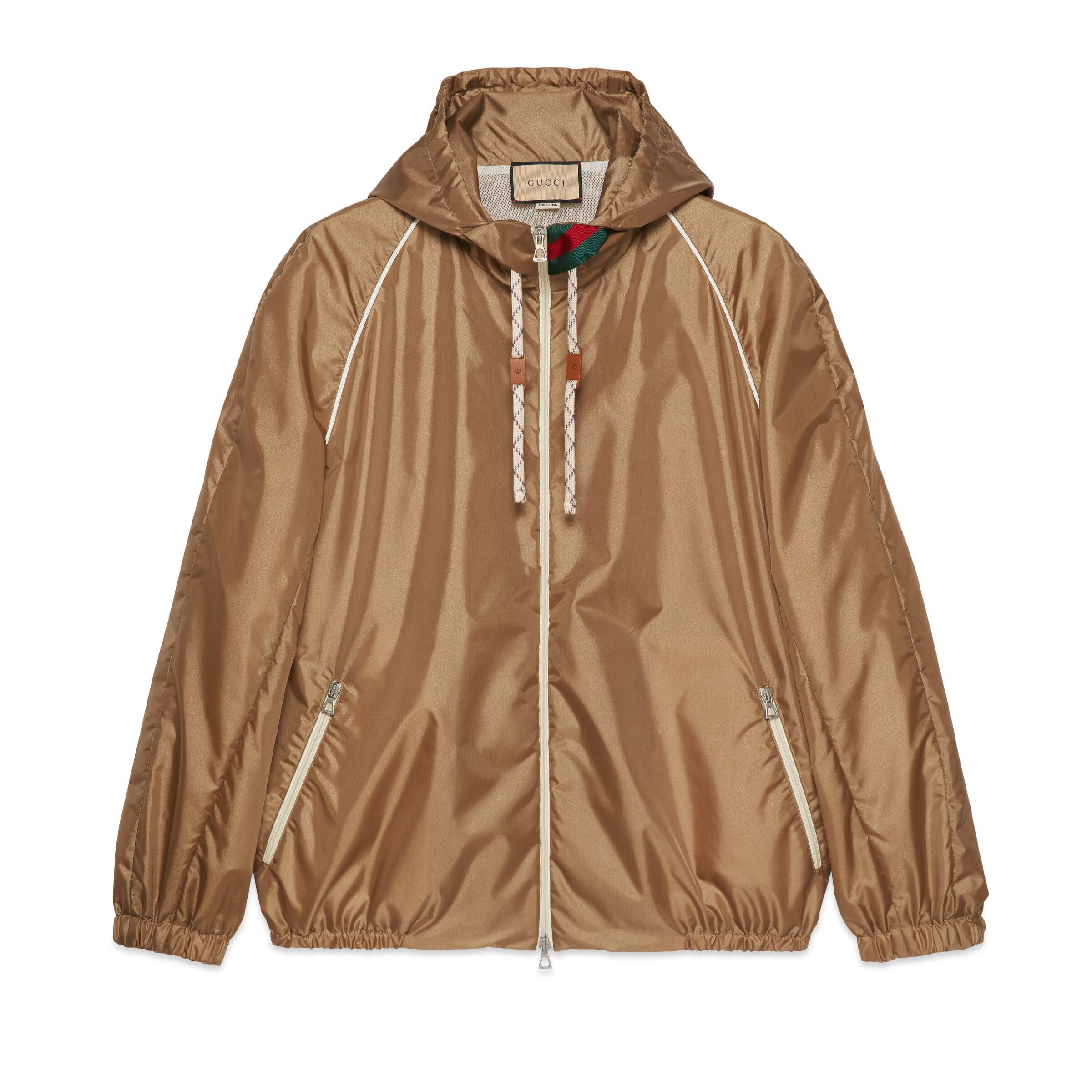 Gucci Nylon Satin Jacket in Brown for Men | Lyst