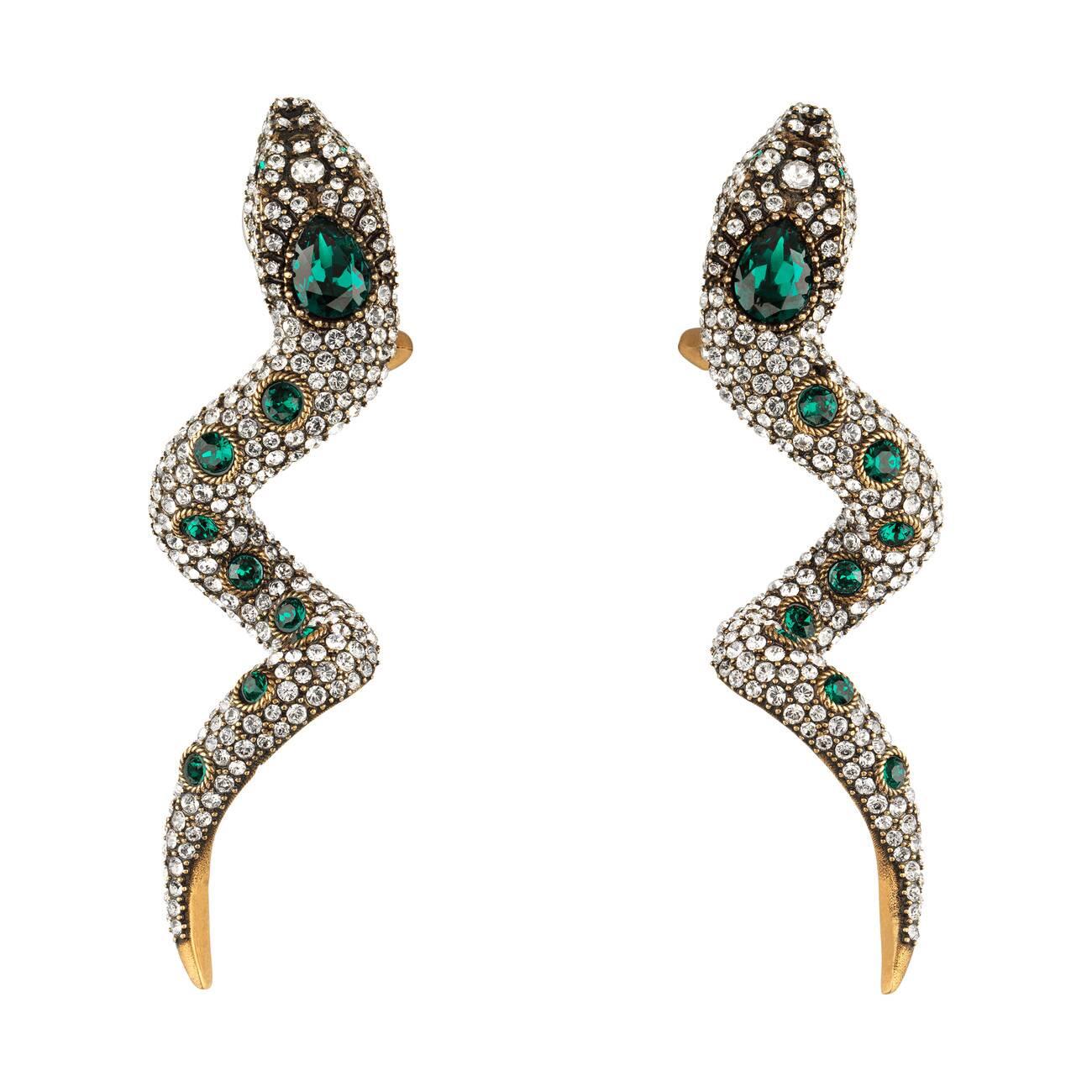 Gold snake earrings gucci Clearance