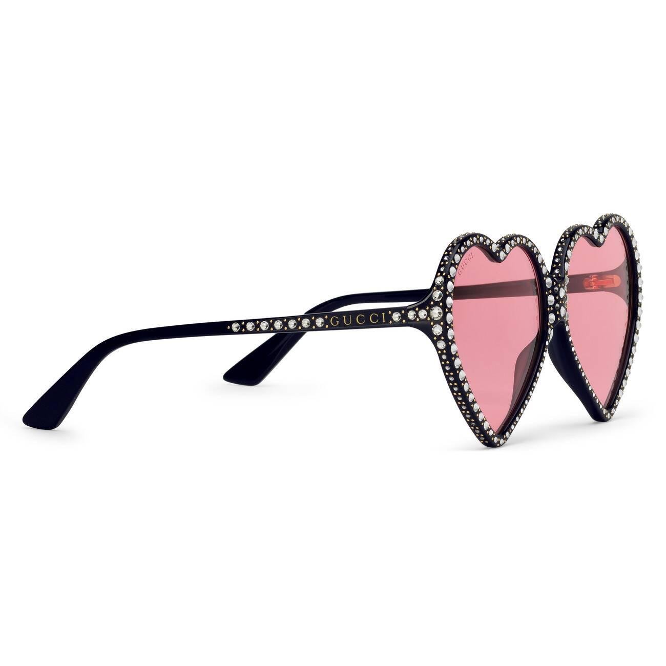 lied uitzending Muildier Gucci Elton John Heart Sunglasses in Pink | Lyst