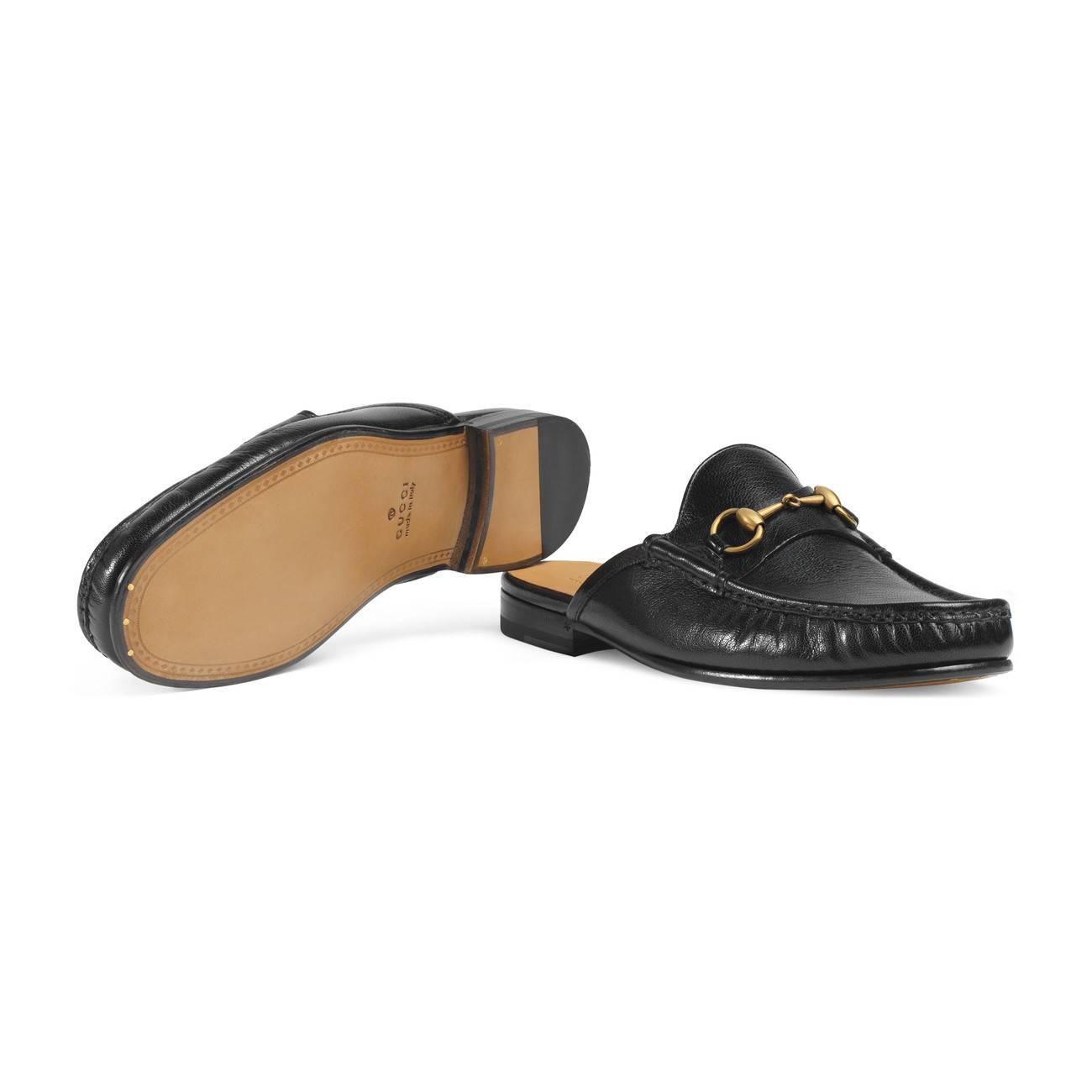 horsebit leather slipper