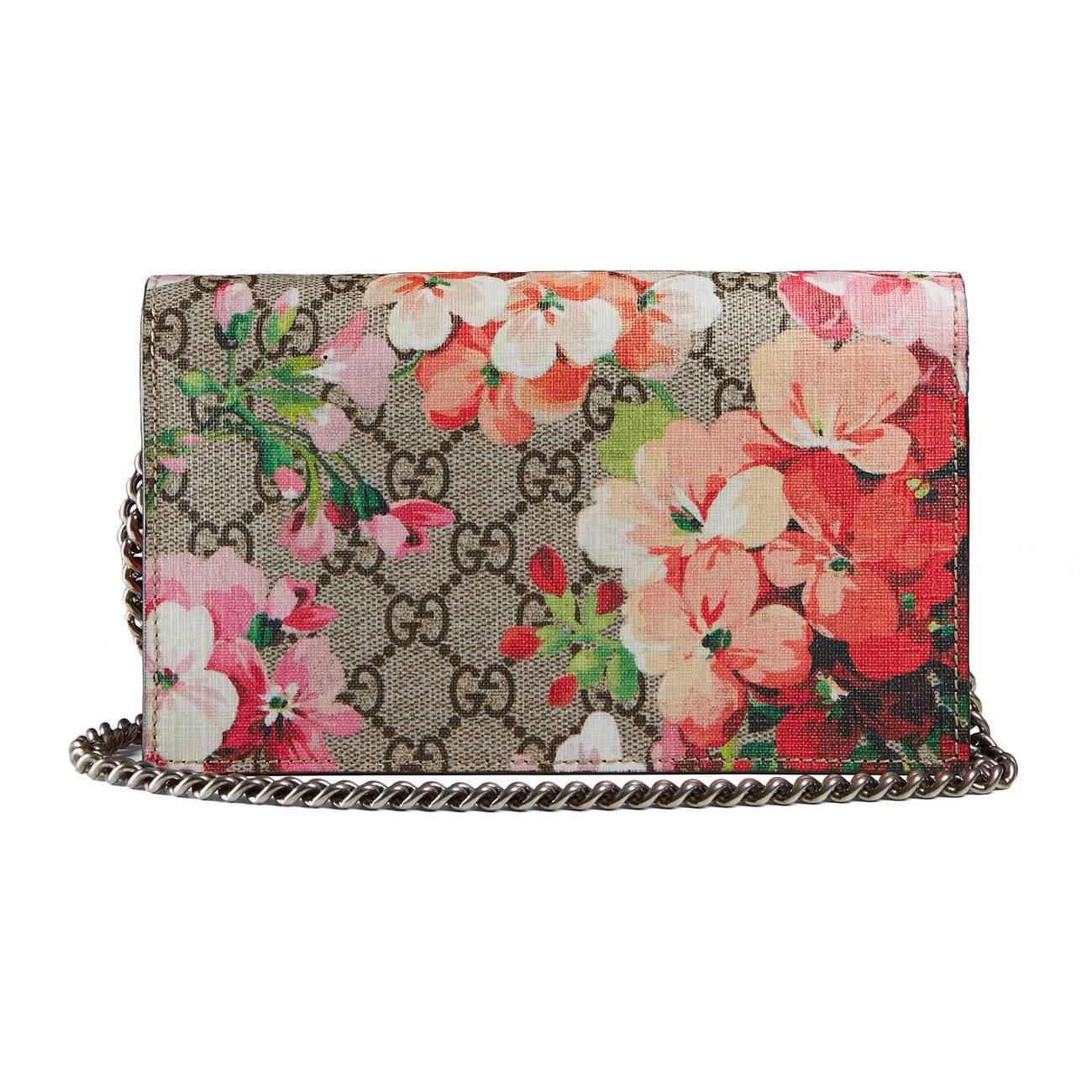 gucci gg blooms supreme chain wallet