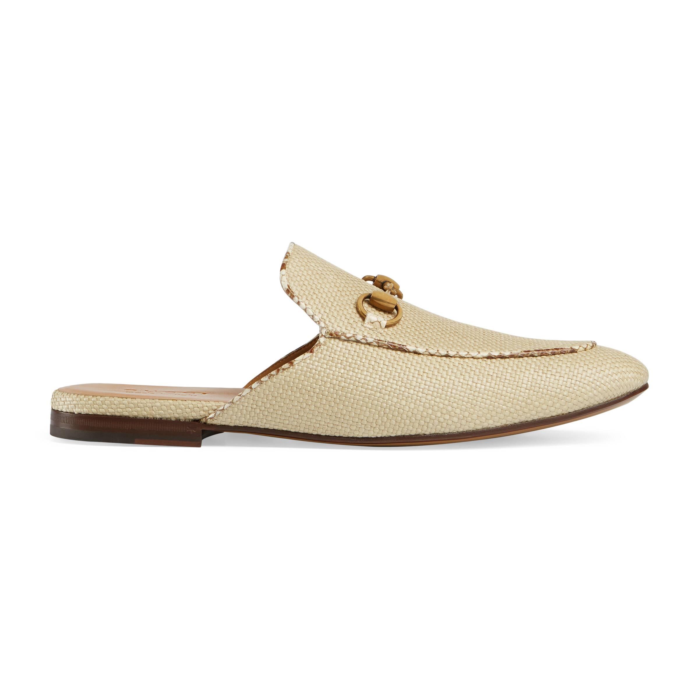 Gucci princetown raffia slipper discount