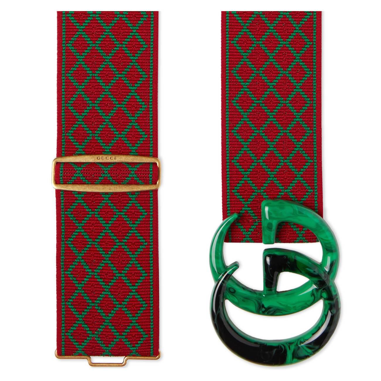 Gucci Elastic Belt With Double G in Green | Lyst