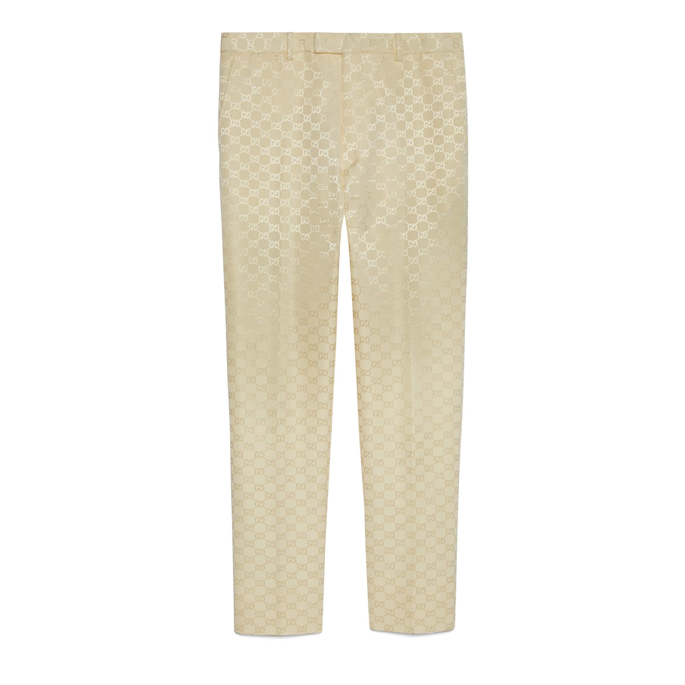 Gucci GG Cotton Viscose Formal Pant in Natural for Men  Lyst