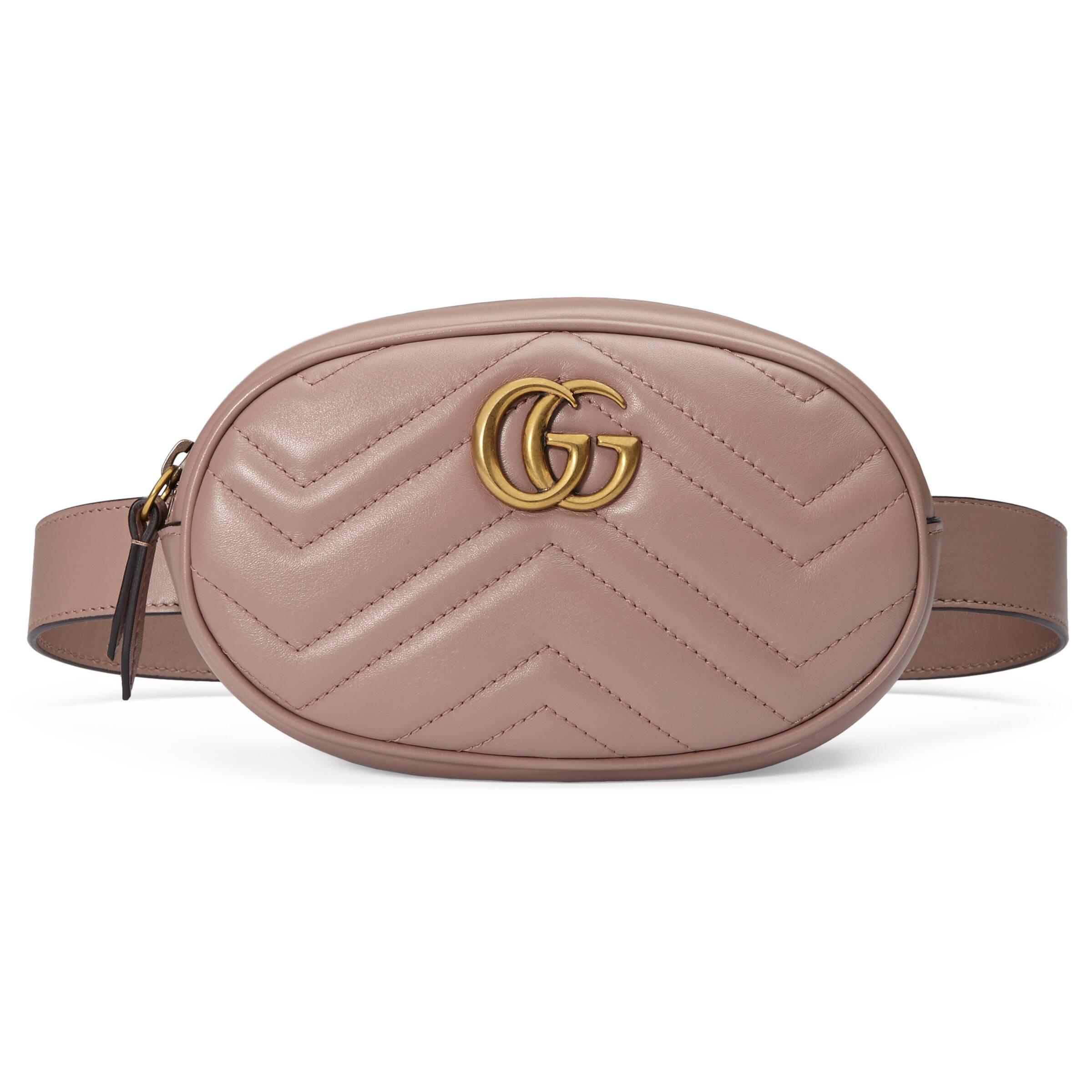 Gucci GG Marmont Matelassé Leather Belt Bag in Pink | Lyst