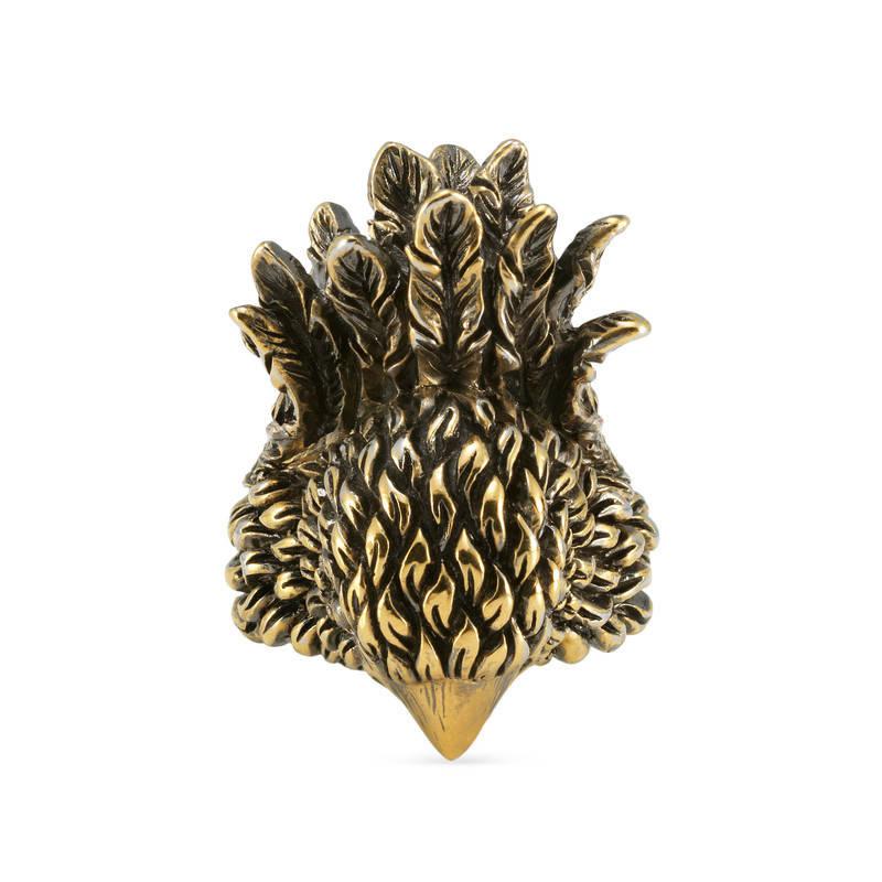 Gucci Bird Ring in Antique Gold (Black) - Lyst