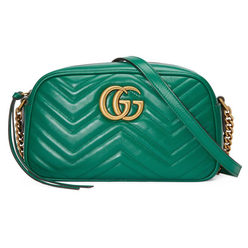 Gucci Leather GG Marmont Small Shoulder 