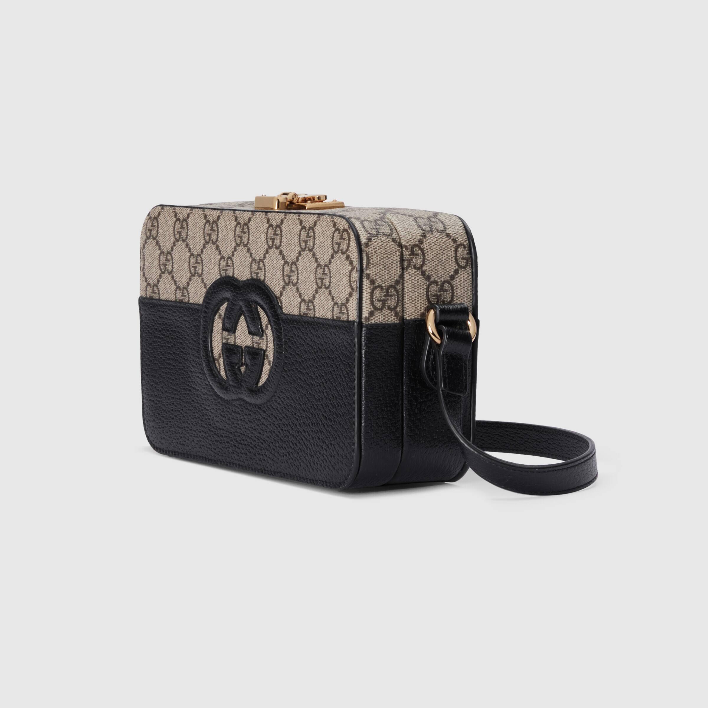 Gucci Top Handle Bag With Cut-out Interlocking G in Black for Men | Lyst