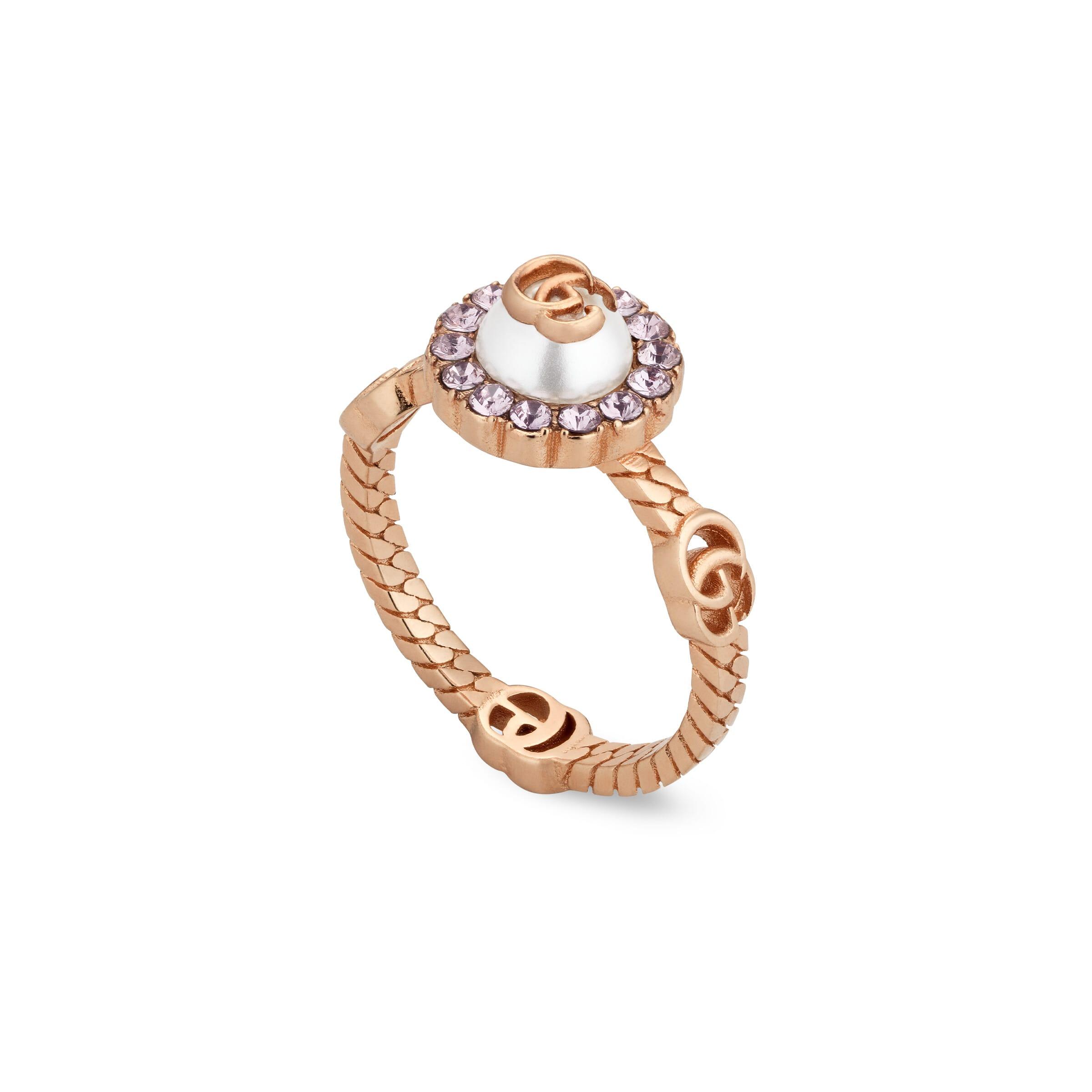 Gucci Double G Flower Ring in Metallic 