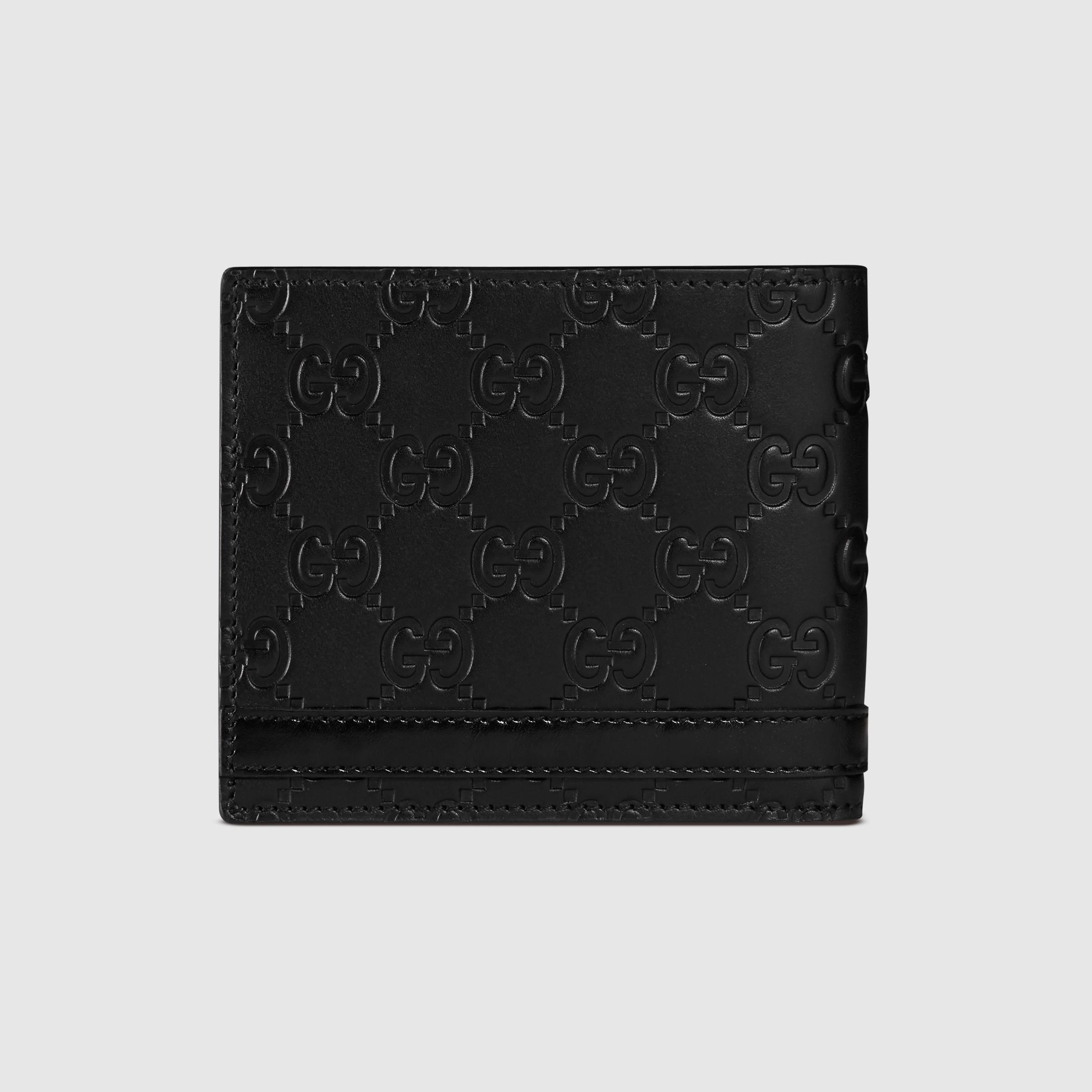 Gucci Leather Signature Wallet With Id Window in Black for Men - Lyst
