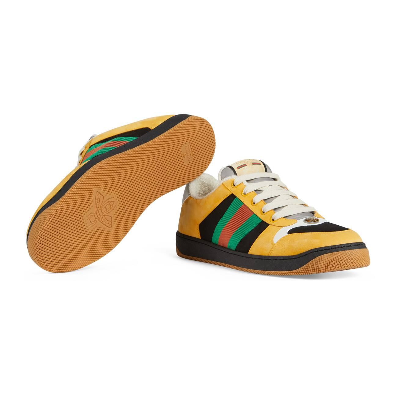 Gucci Leather Screener Sneaker in Yellow/Black (Yellow) for Men | Lyst